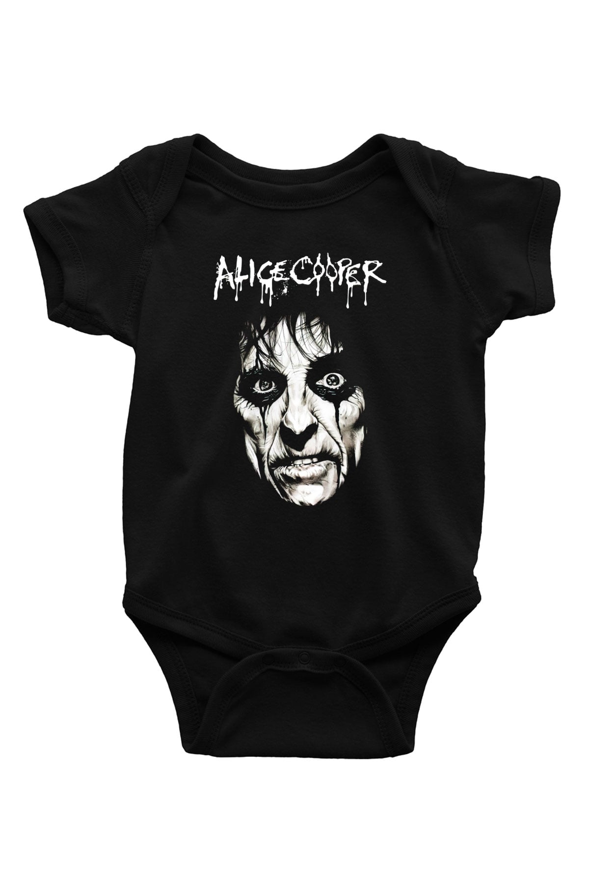 Alice Cooper Baskılı Siyah Bebek Body - Zıbın