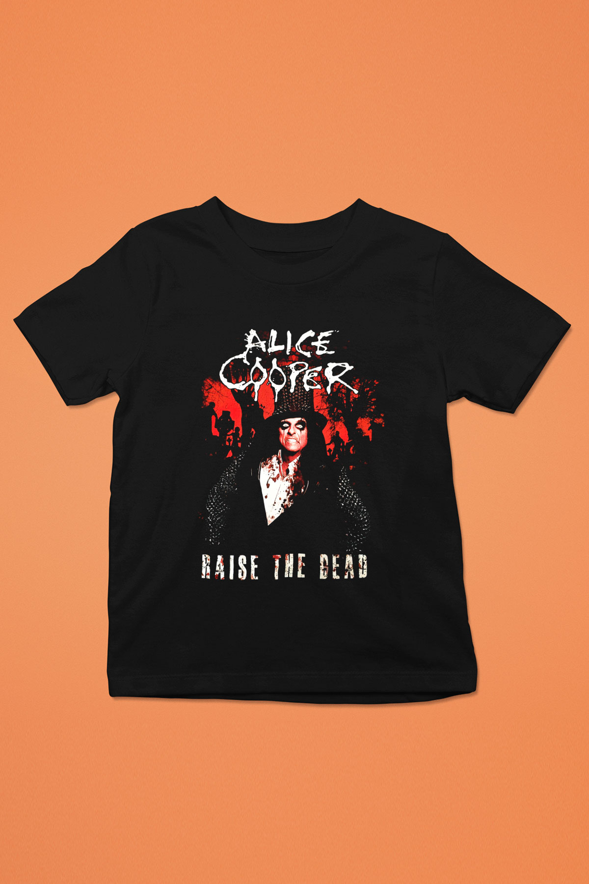 Alice Cooper Baskılı Siyah Unisex Çocuk Tişört