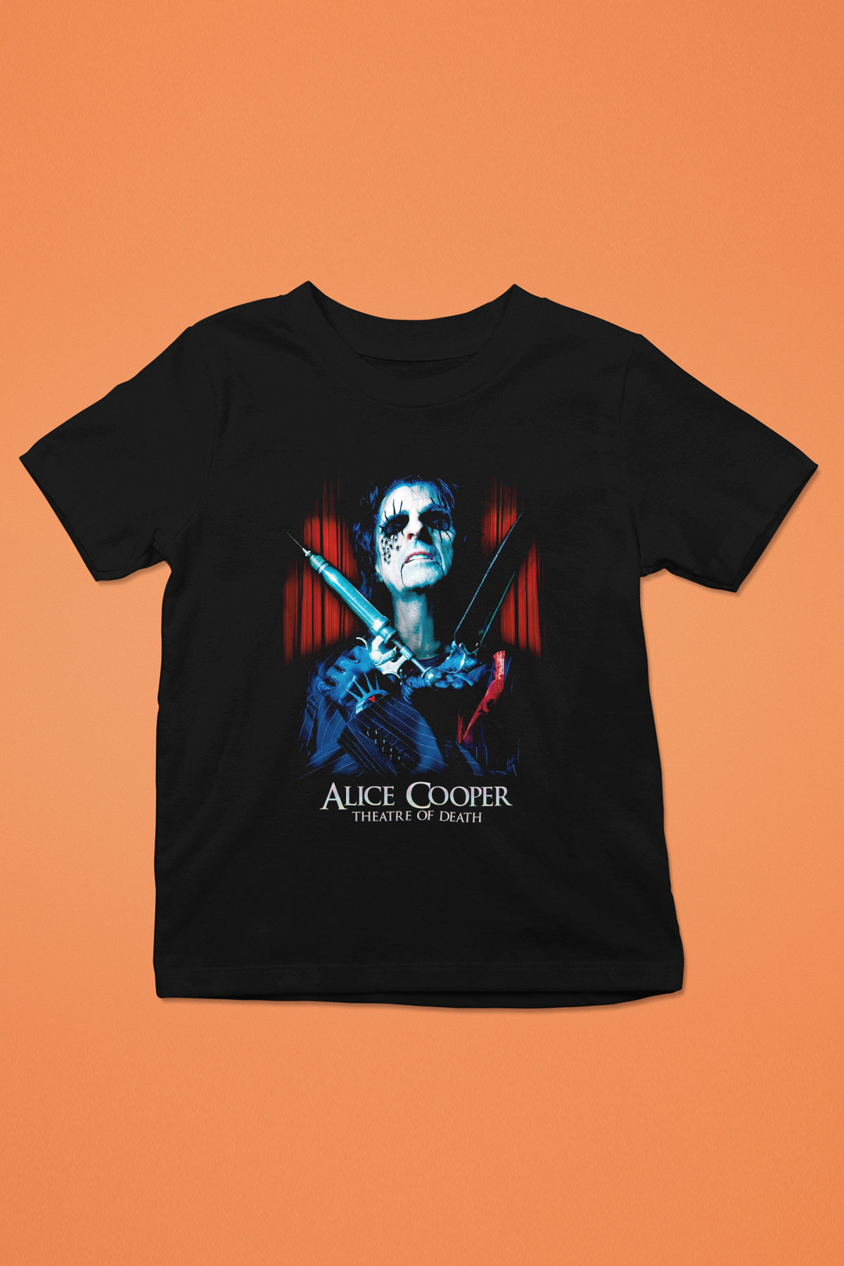 Alice Cooper Baskılı Siyah Unisex Çocuk Tişört