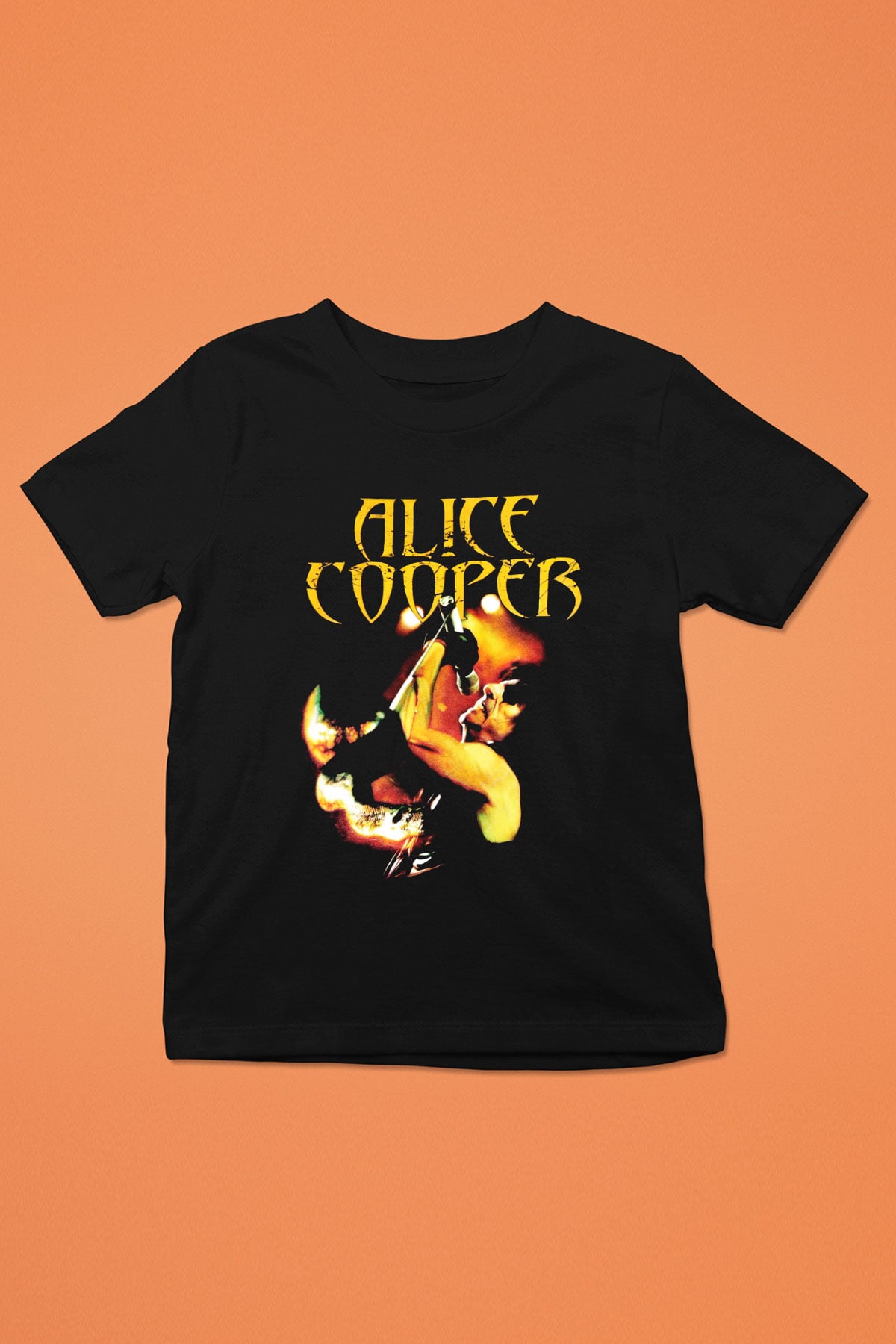 Alice Cooper Baskılı Siyah Unisex Çocuk Tişört