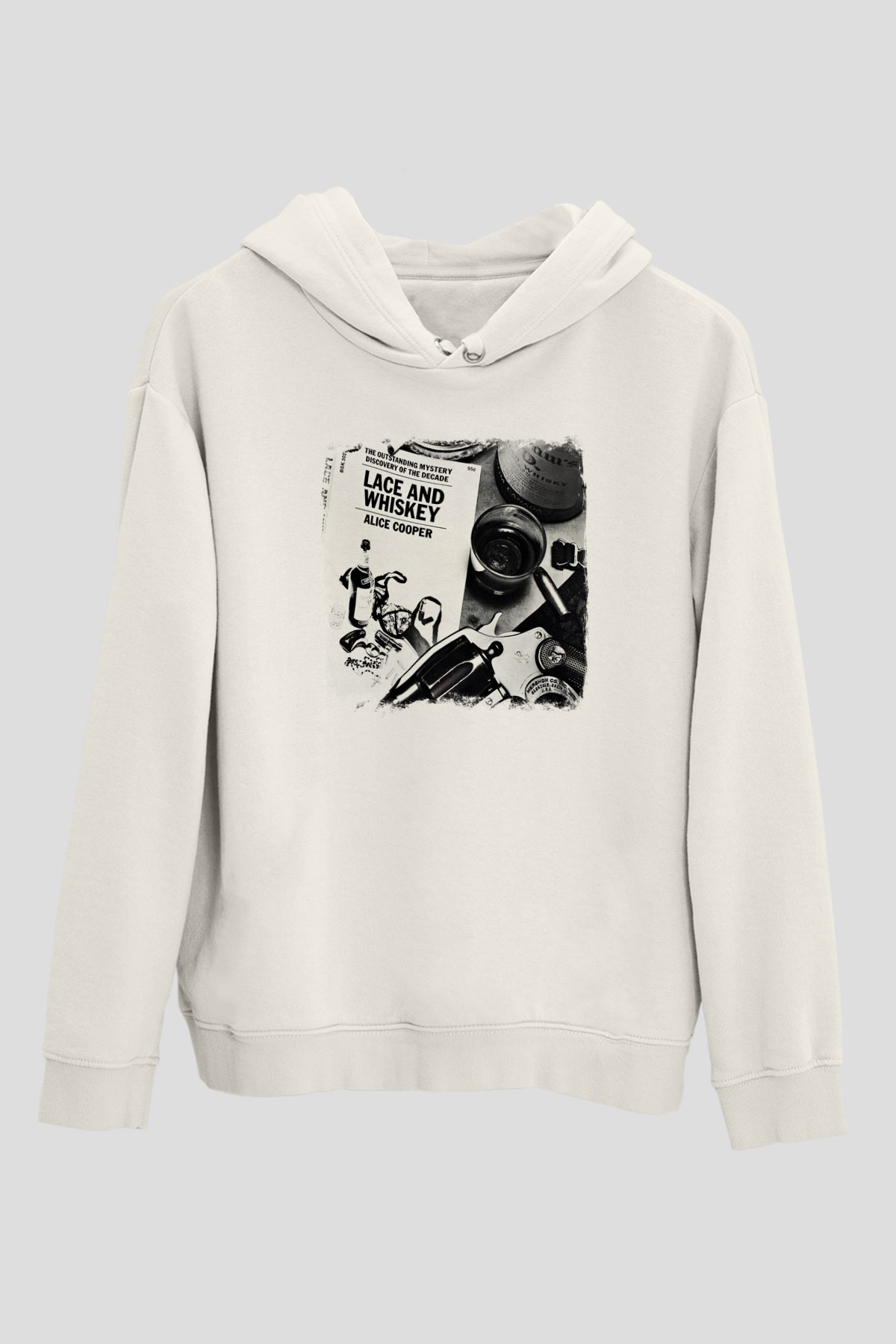 Alice Cooper Baskılı Unisex Beyaz Hoodie