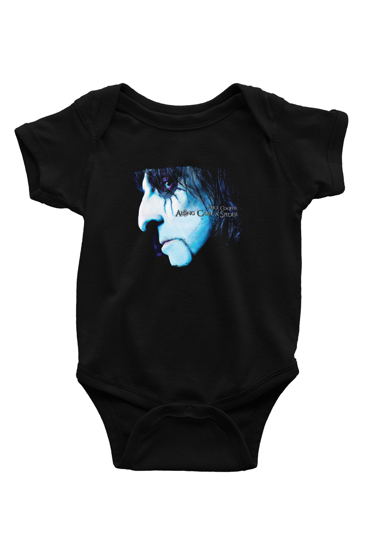 Alice Cooper Baskılı Unisex Siyah Bebek Body - Zıbın