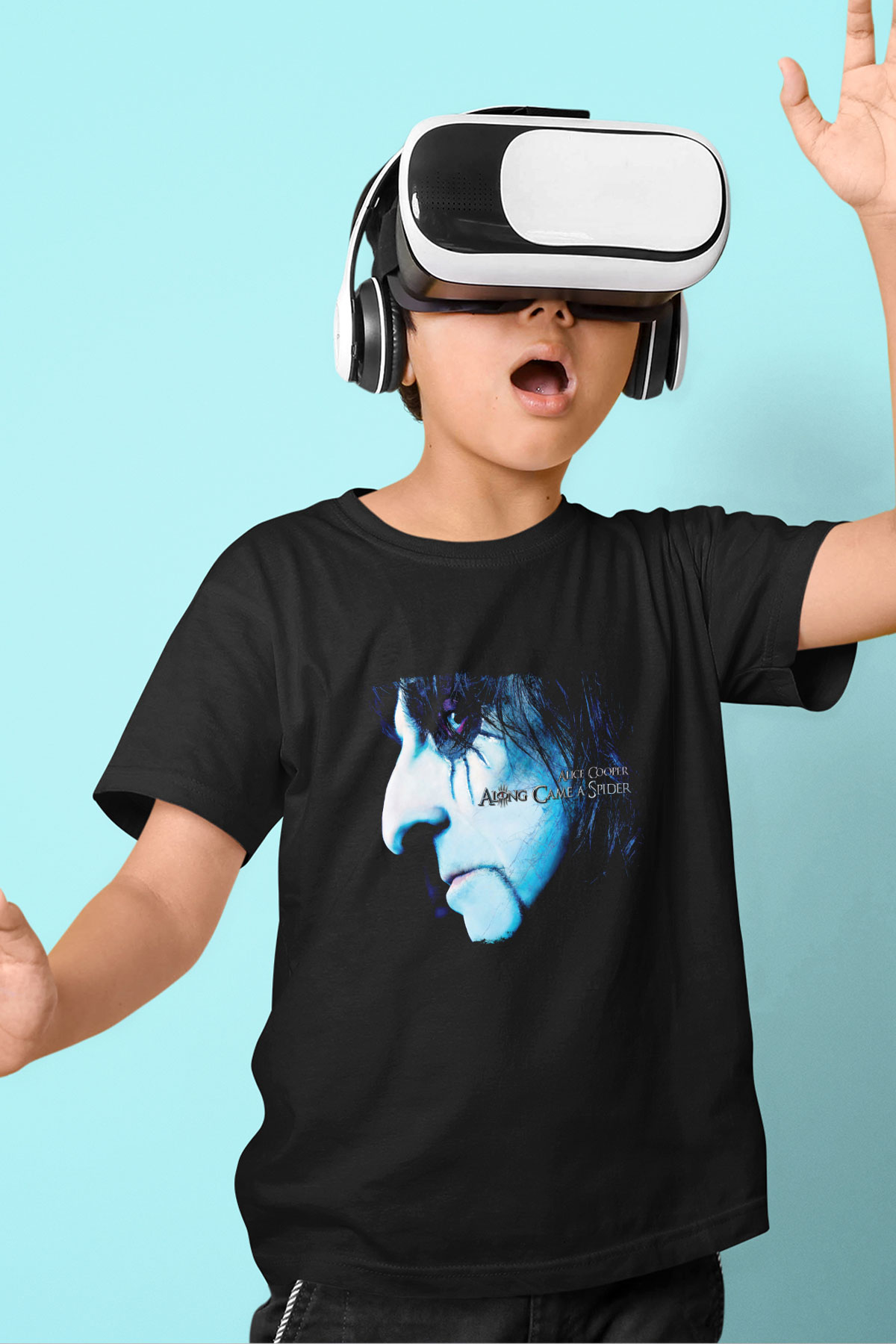 Alice Cooper Baskılı Unisex Siyah Çocuk Tişört