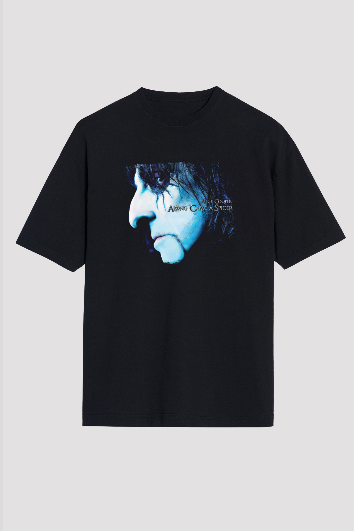 Alice Cooper Baskılı Unisex Siyah Oversize Tişört