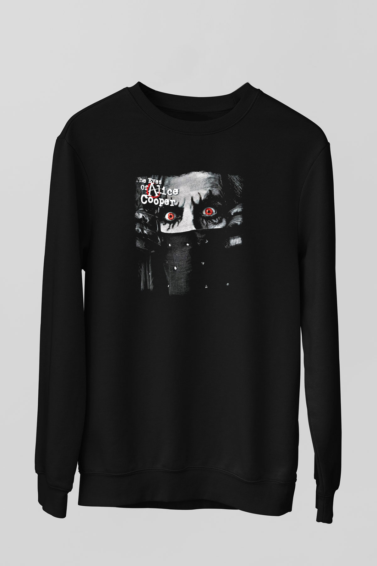 Alice Cooper Baskılı Unisex Siyah Sweatshirt