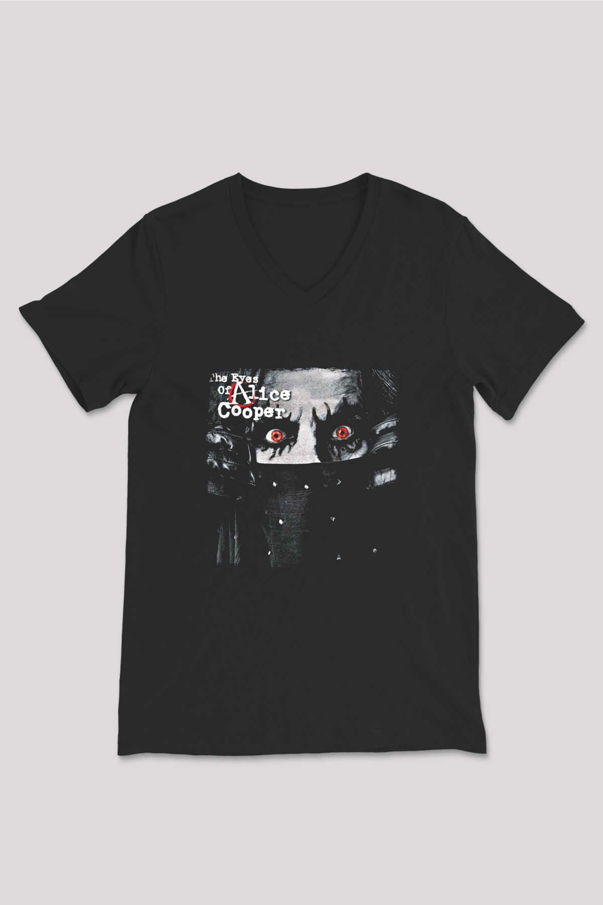 Alice Cooper Baskılı Unisex Siyah V Yaka Tişört