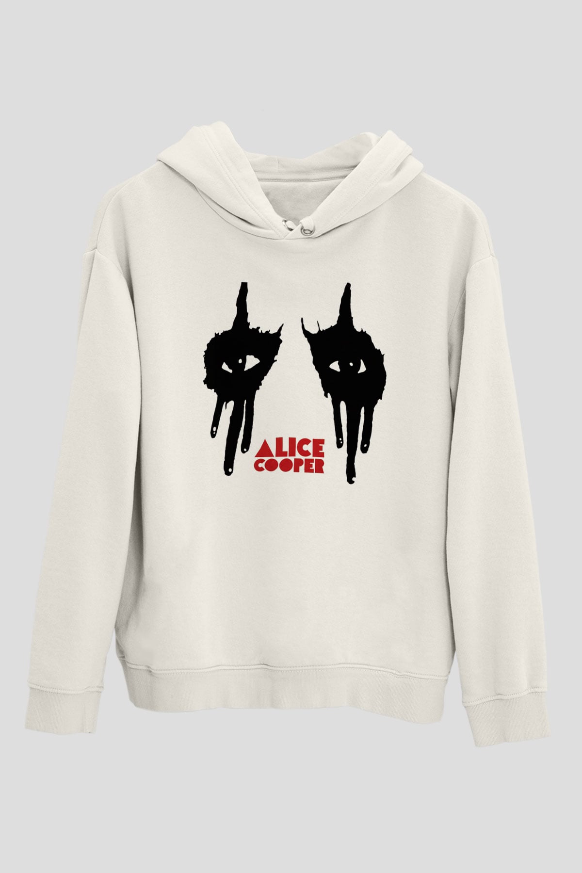 Alice Cooper Beyaz Unisex Kapşonlu Sweatshirt