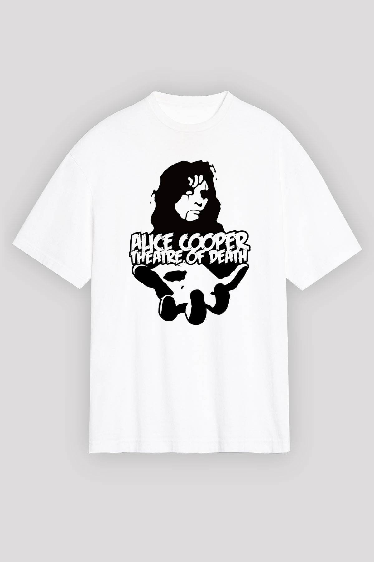 Alice Cooper Beyaz Unisex Oversize Tişört T-Shirt