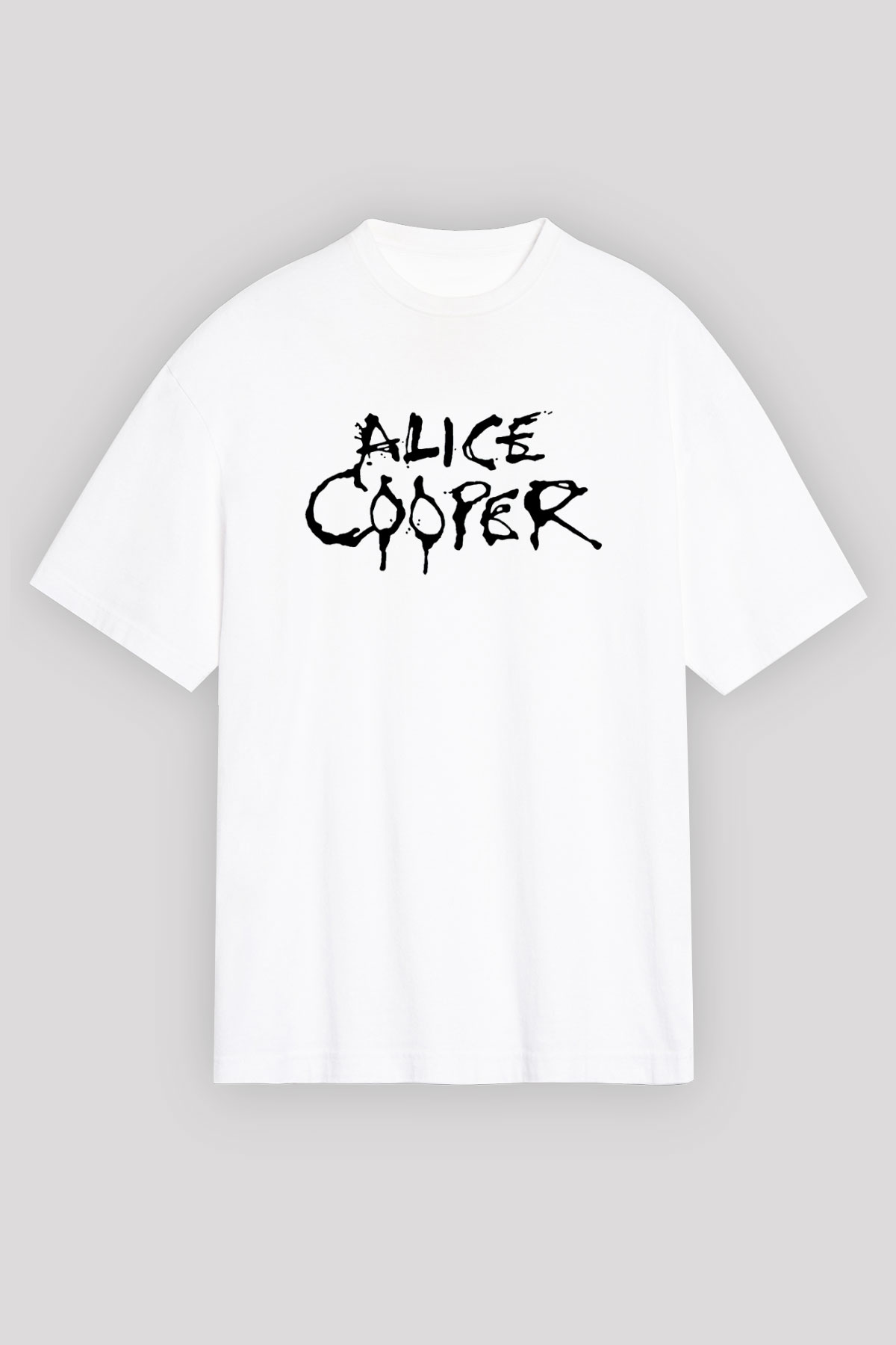 Alice Cooper Beyaz Unisex Oversize Tişört T-Shirt