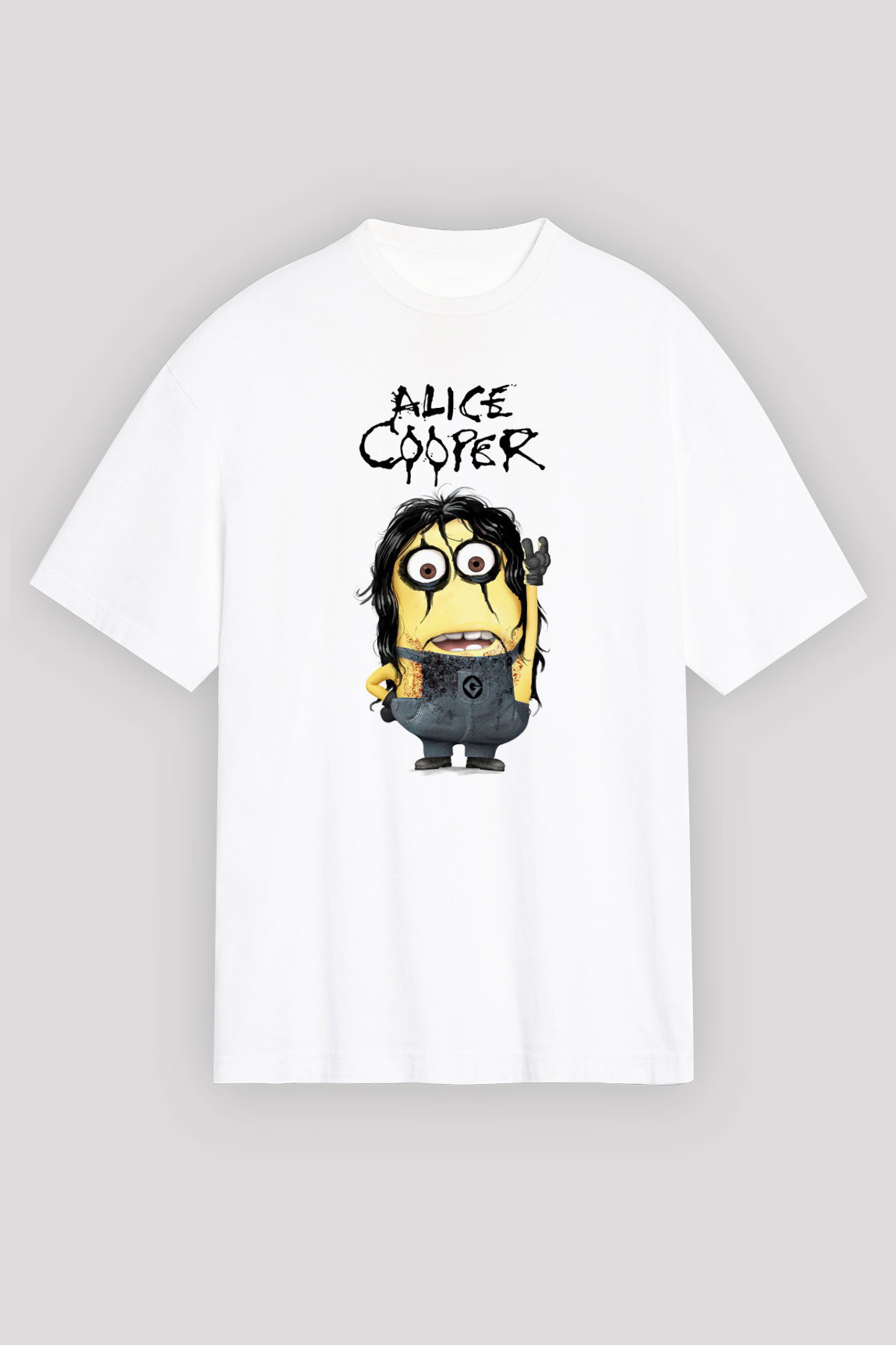 Alice Cooper Beyaz Unisex Oversize Tişört T-Shirt