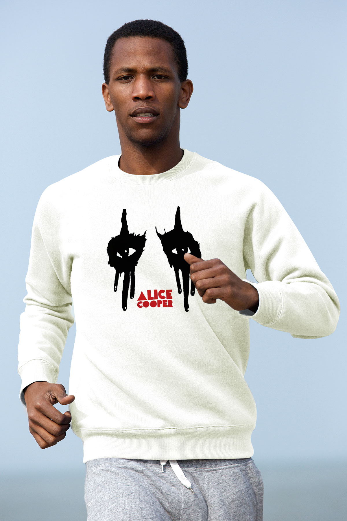 Alice Cooper Beyaz Unisex Sweatshirt