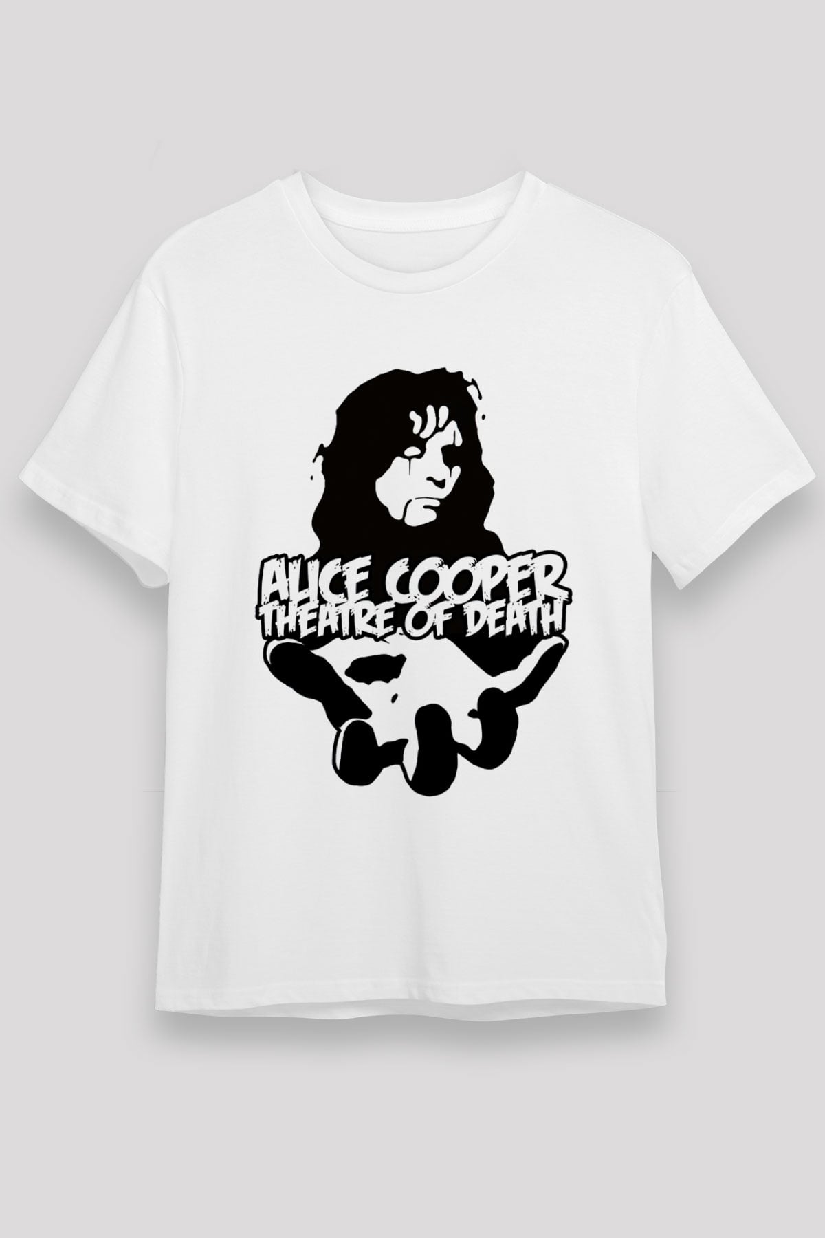 Alice Cooper Beyaz Unisex Tişört T-Shirt - TişörtFabrikası
