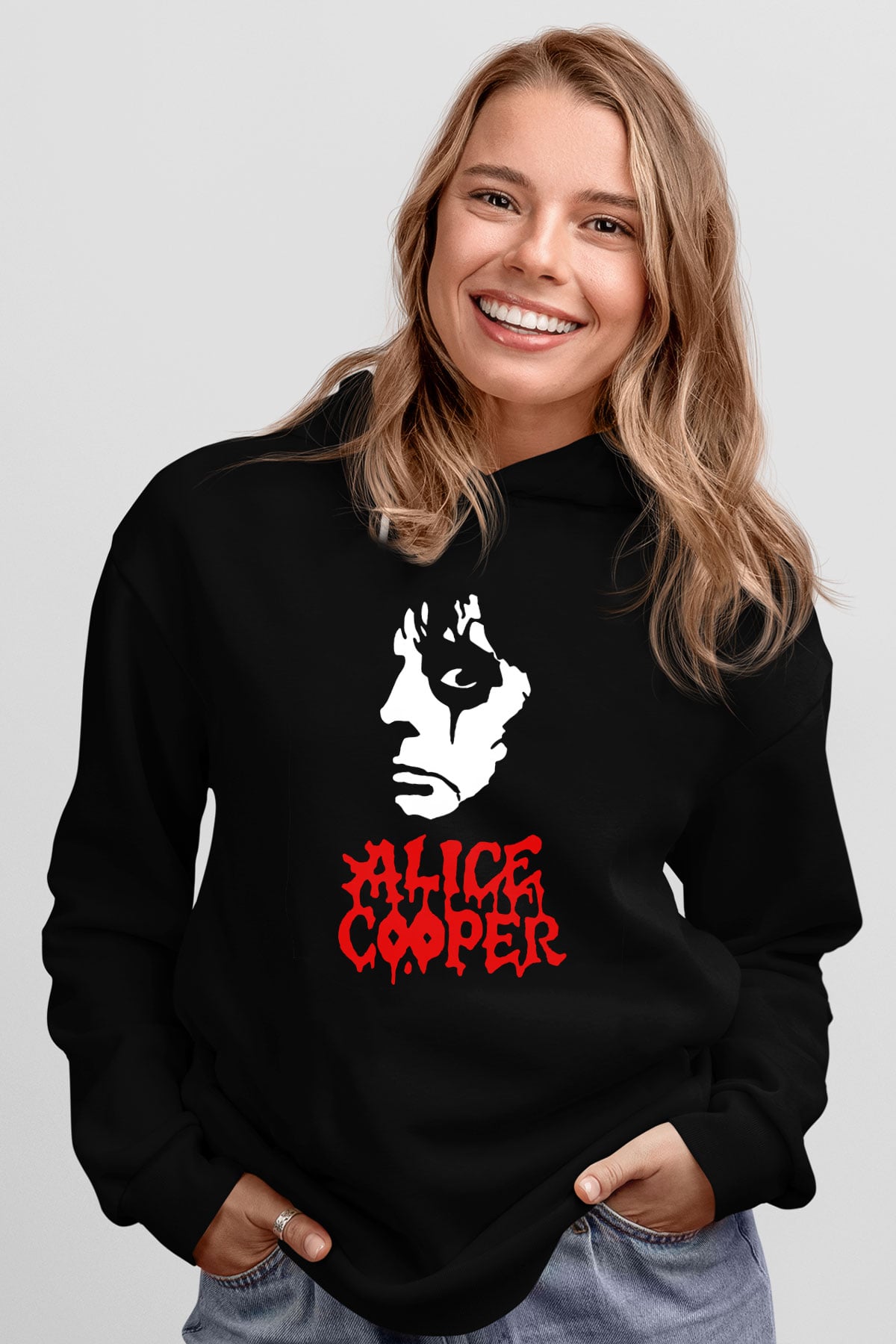 Alice Cooper Siyah Unisex Hoodie