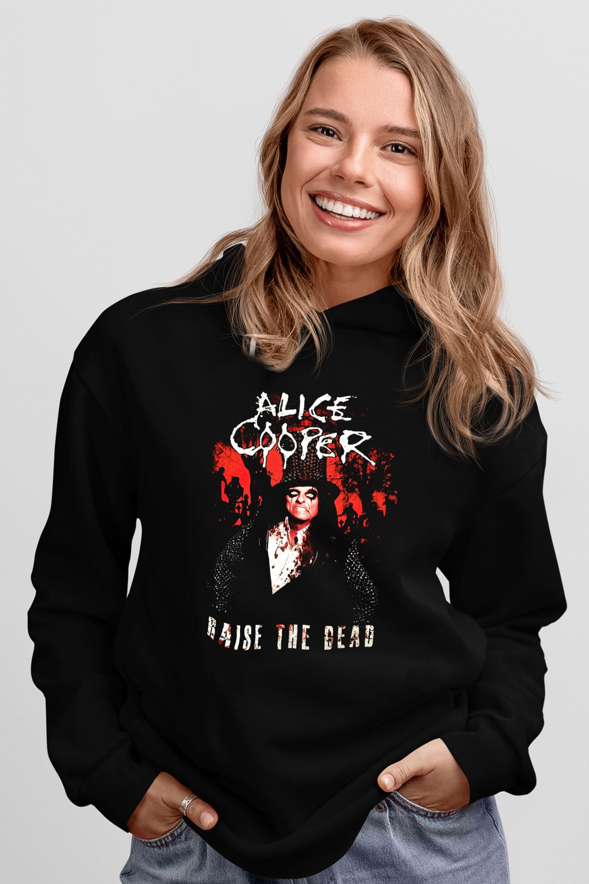Alice Cooper Siyah Unisex Hoodie