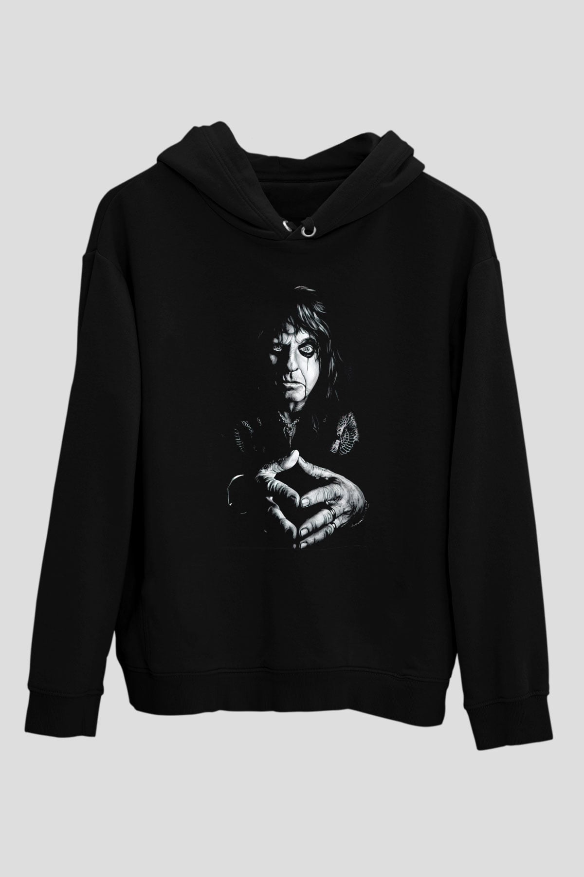 Alice Cooper Siyah Unisex Kapüşonlu Sweatshirt