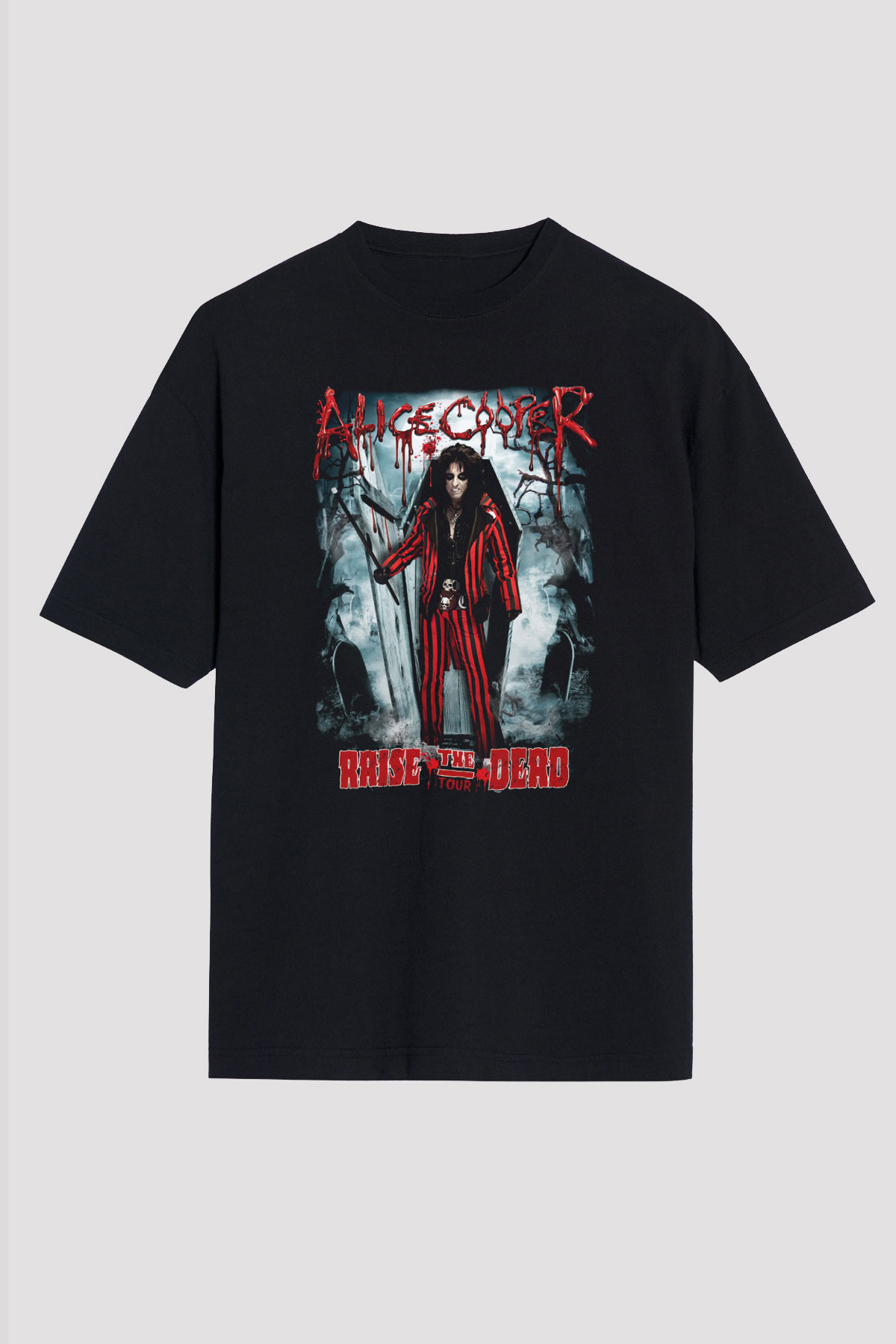 Alice Cooper Siyah Unisex Oversize Tişört T-Shirt
