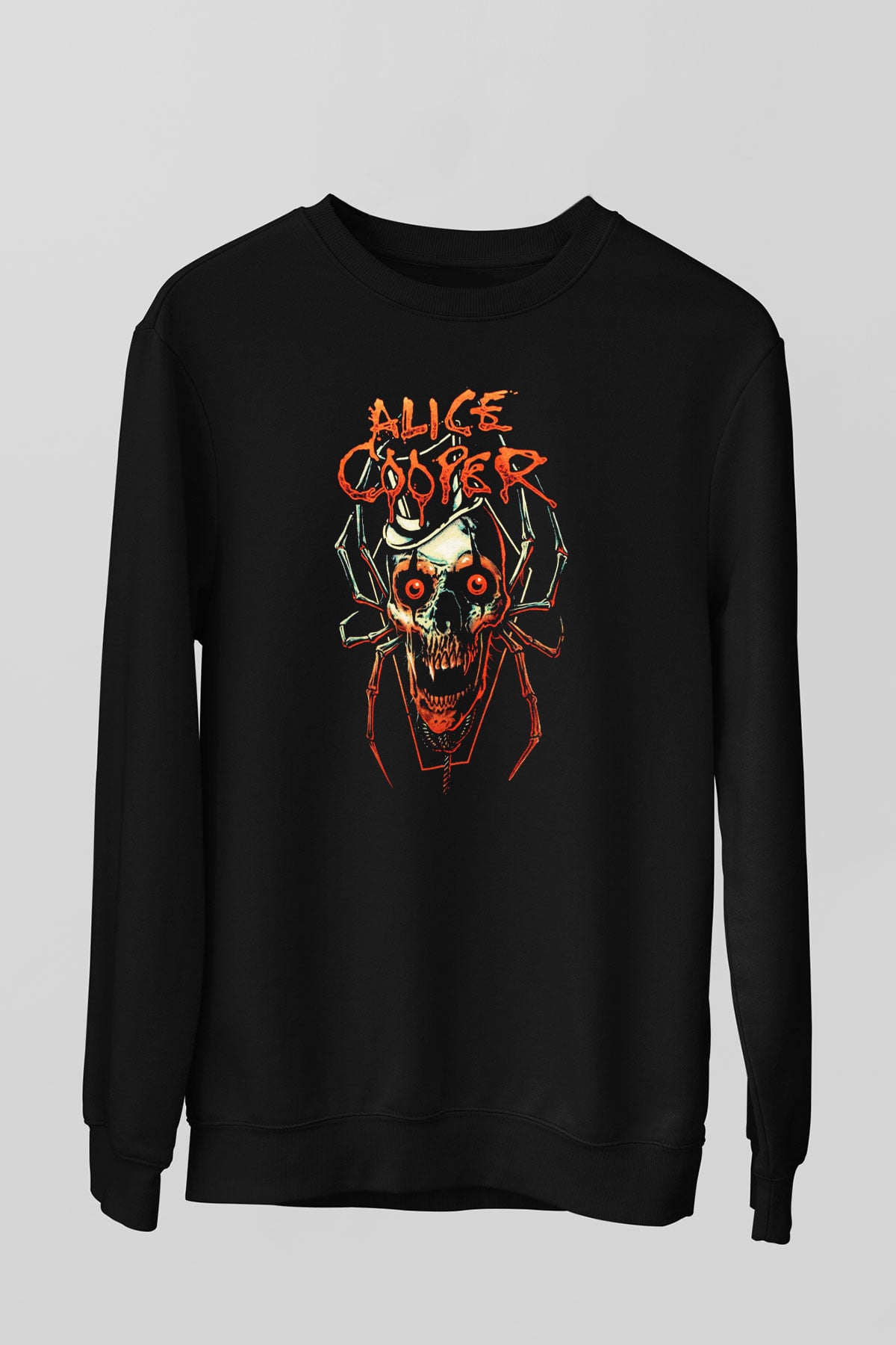 Alice Cooper Siyah Unisex Sweatshirt