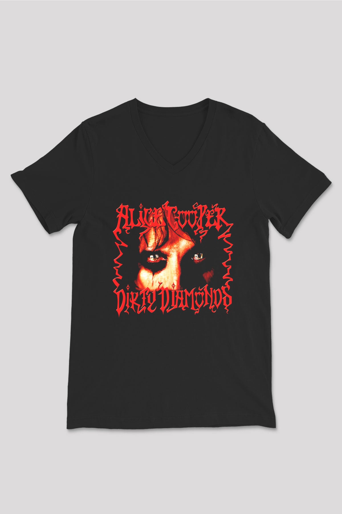 Alice Cooper Siyah Unisex V Yaka Tişört T-Shirt