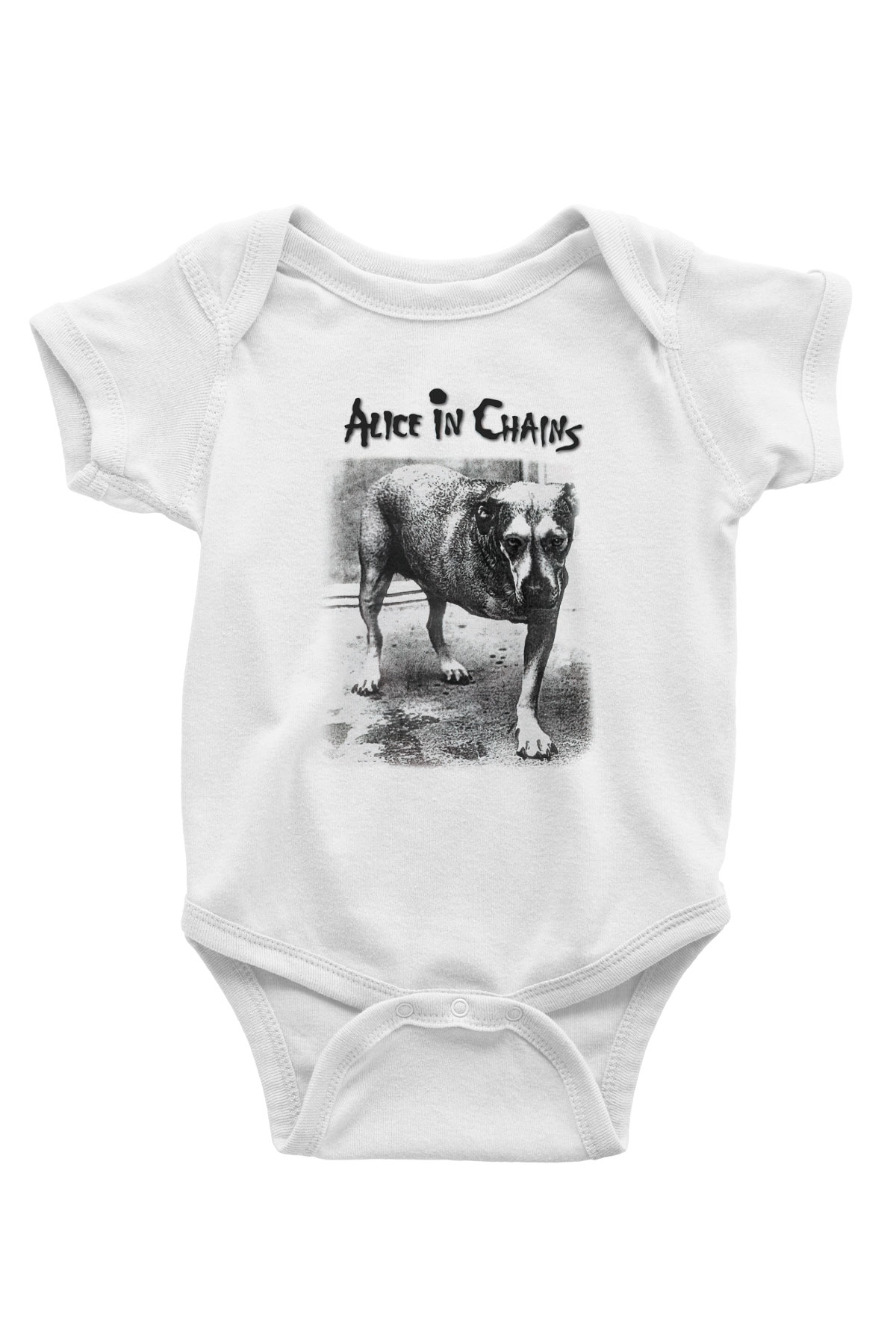 Alice in Chains Baskılı Beyaz Unisex Bebek Body - Zıbın