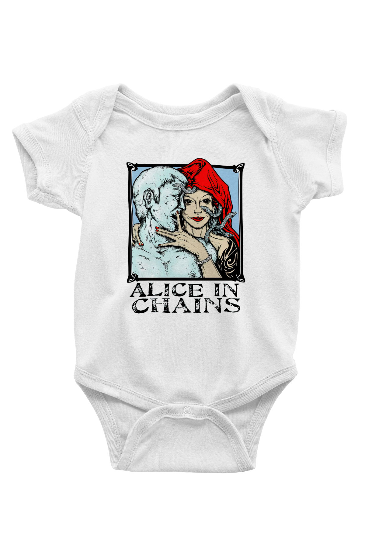 Alice in Chains Baskılı Beyaz Unisex Bebek Body - Zıbın