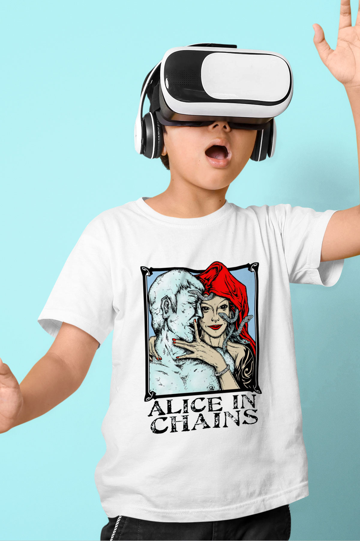 Alice in Chains Baskılı Beyaz Unisex Çocuk Tişört