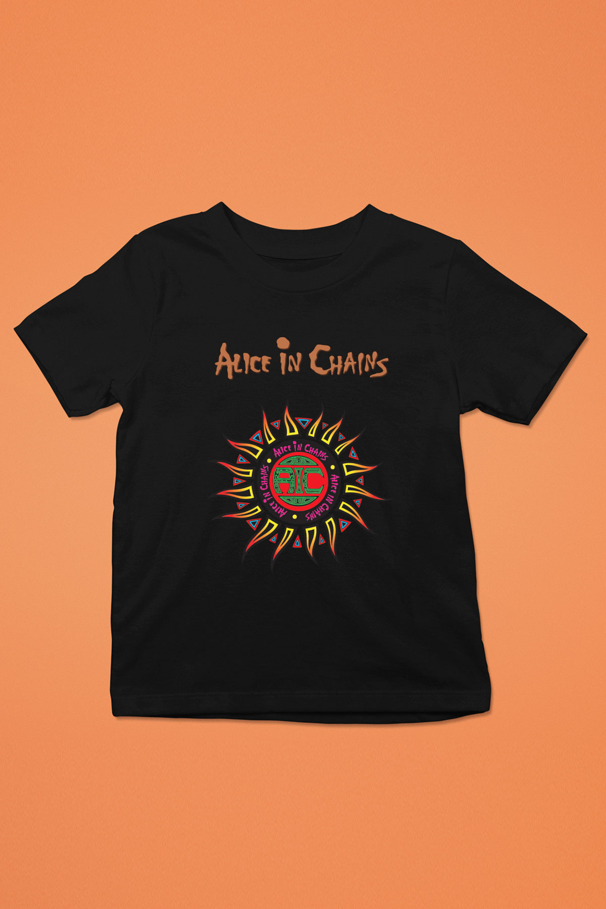Alice in Chains Baskılı Siyah Unisex Çocuk Tişört