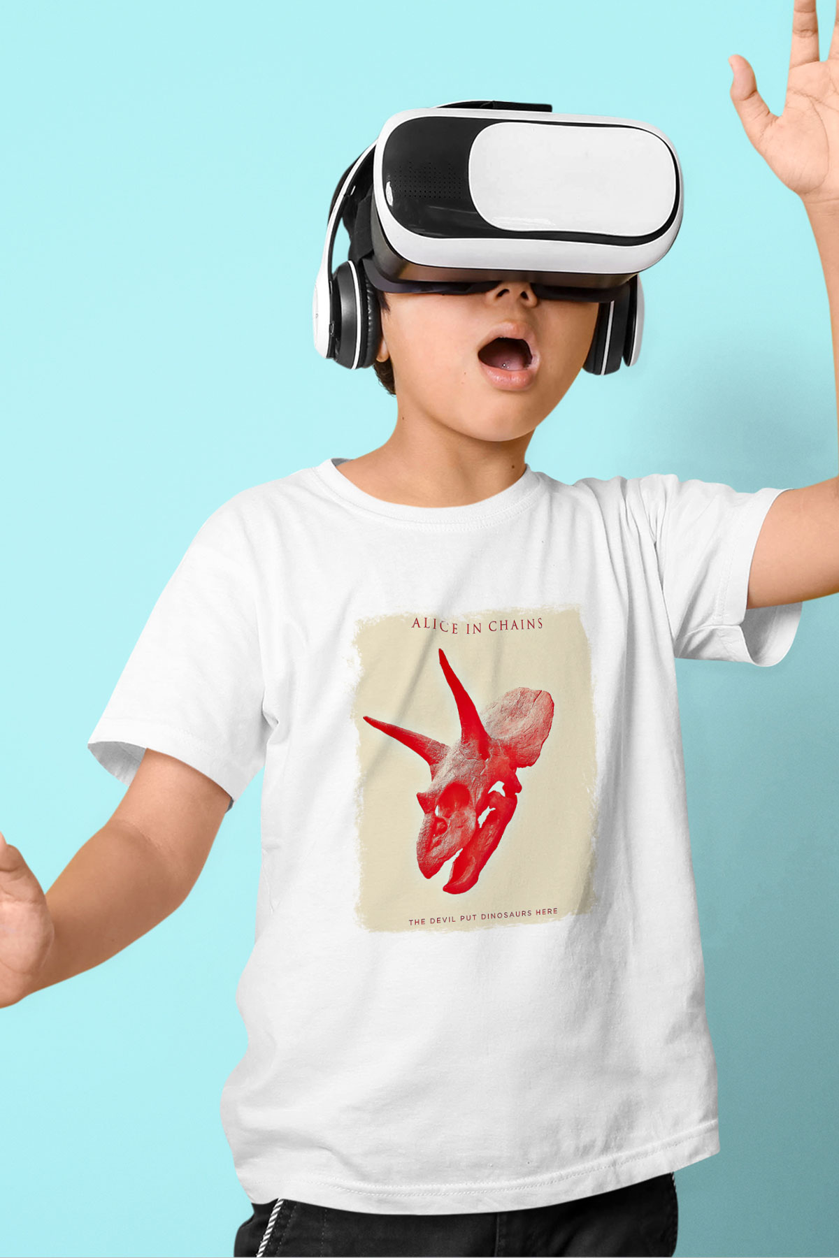 Alice in Chains Baskılı Unisex Beyaz Çocuk Tişört
