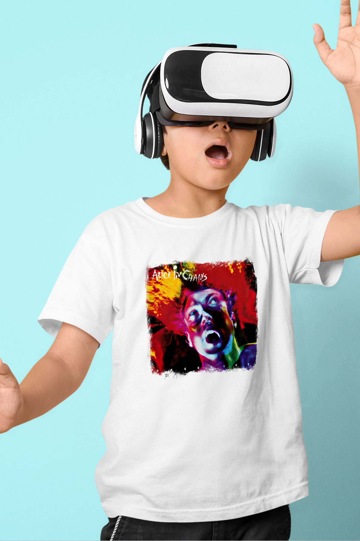 Alice in Chains Baskılı Unisex Beyaz Çocuk Tişört
