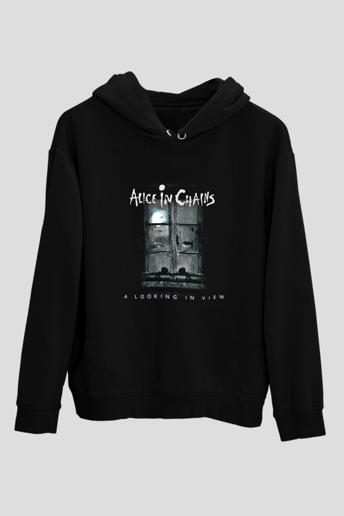 Alice in Chains Baskılı Unisex Siyah Hoodie