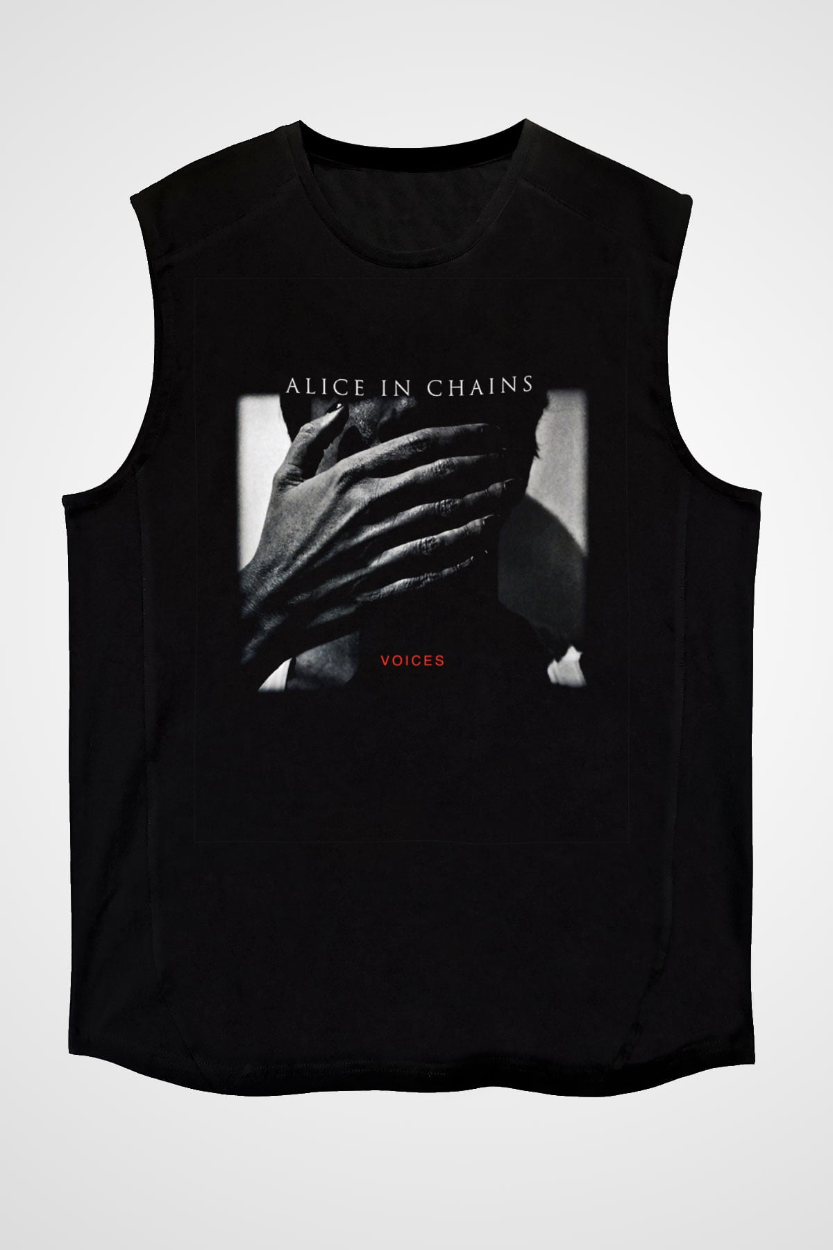 Alice in Chains Baskılı Unisex Siyah Kolsuz Tişört