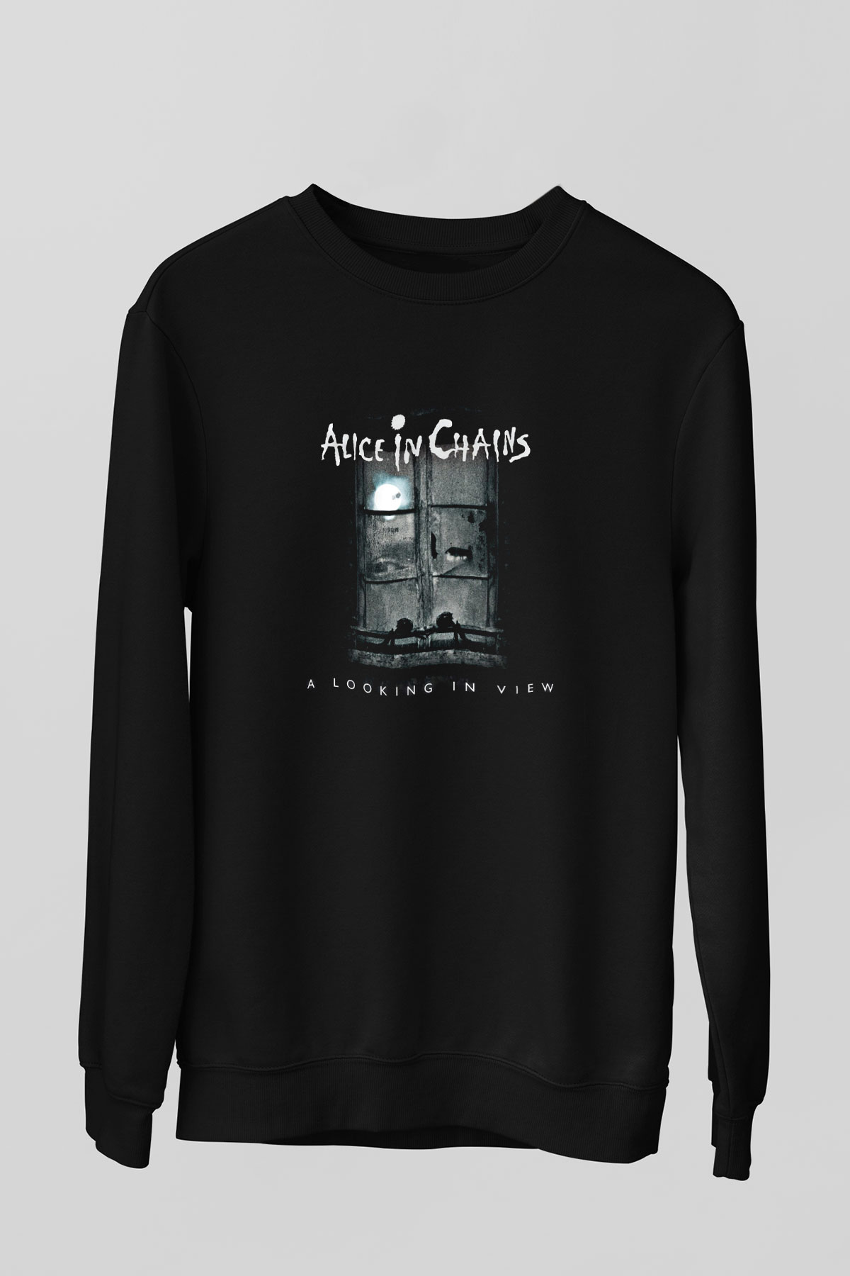 Alice in Chains Baskılı Unisex Siyah Sweatshirt