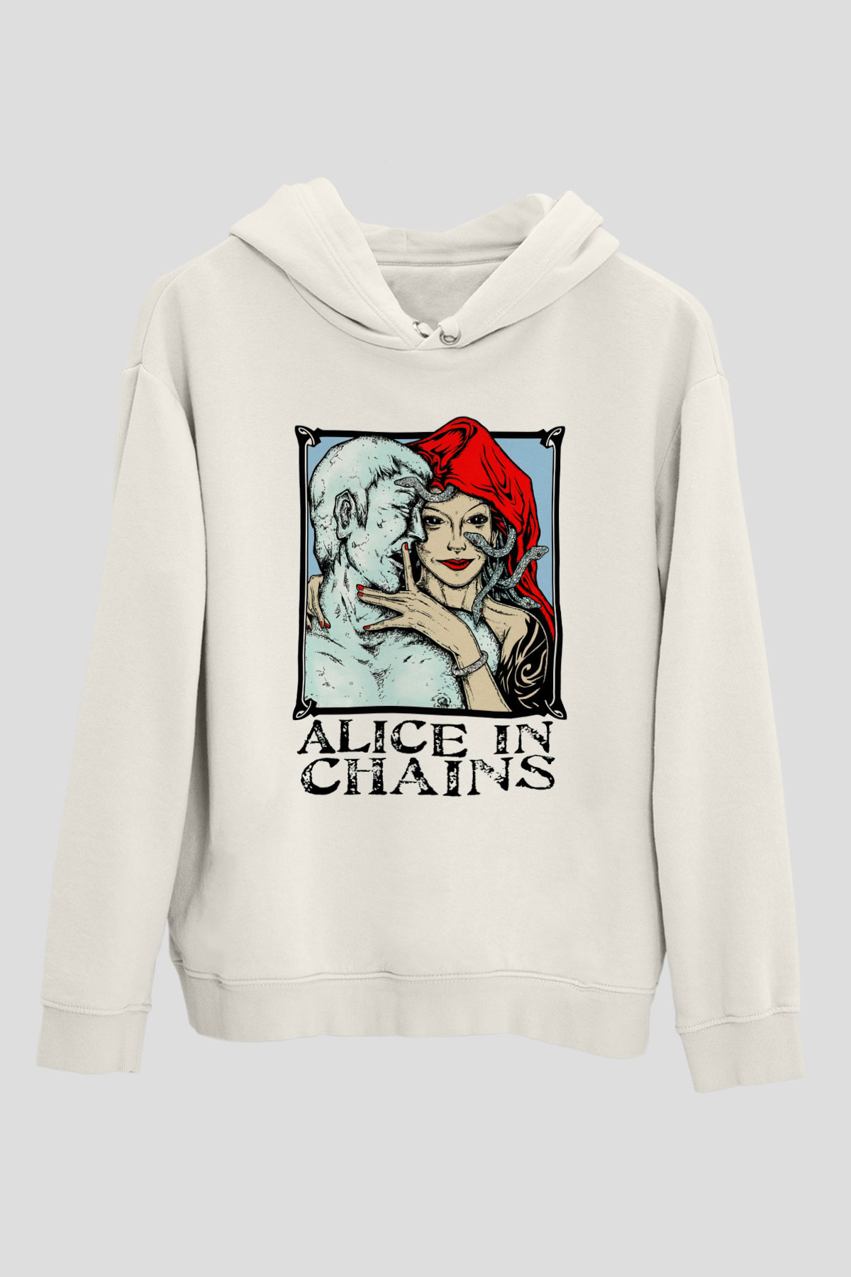 Alice in Chains Beyaz Unisex Kapşonlu Sweatshirt