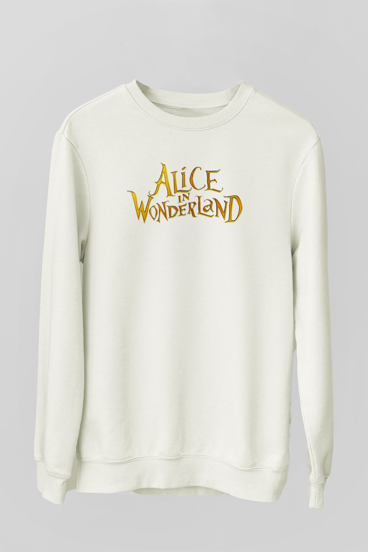 Alice in Wonderland Beyaz Unisex Sweatshirt