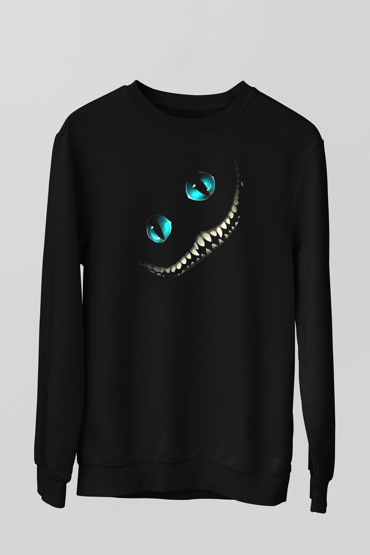 Alice in Wonderland Siyah Unisex Sweatshirt