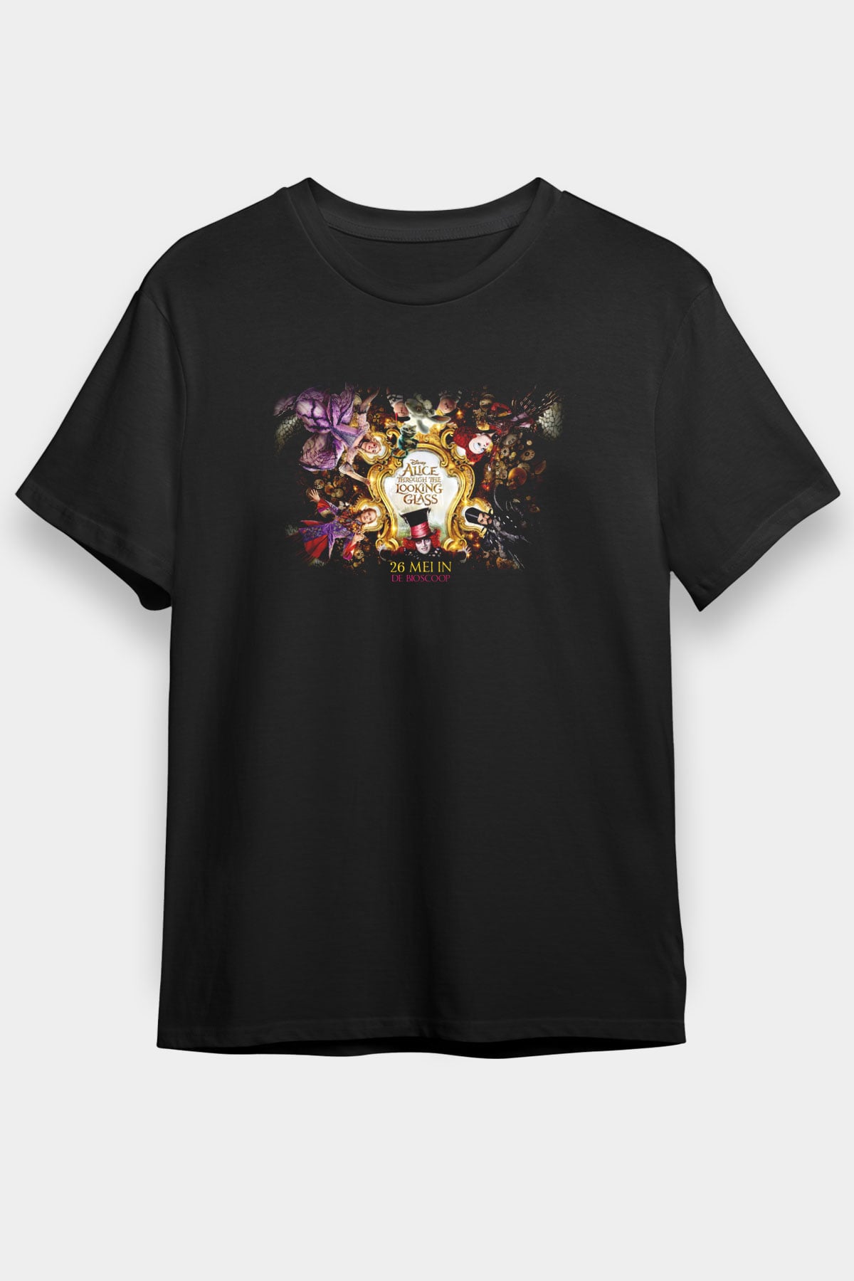 Alice in Wonderland Siyah Unisex Tişört T-Shirt