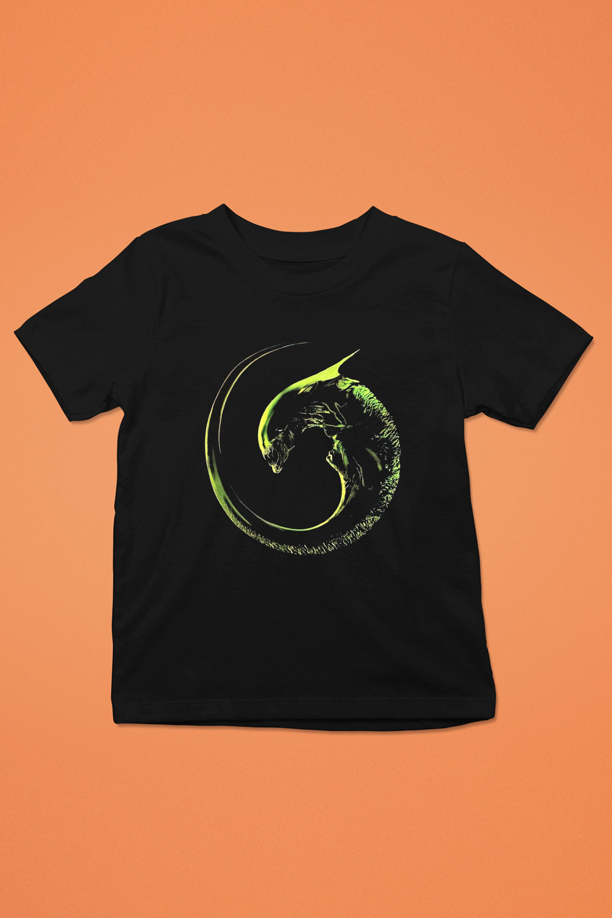 Alien Baskılı Siyah Unisex Çocuk Tişört