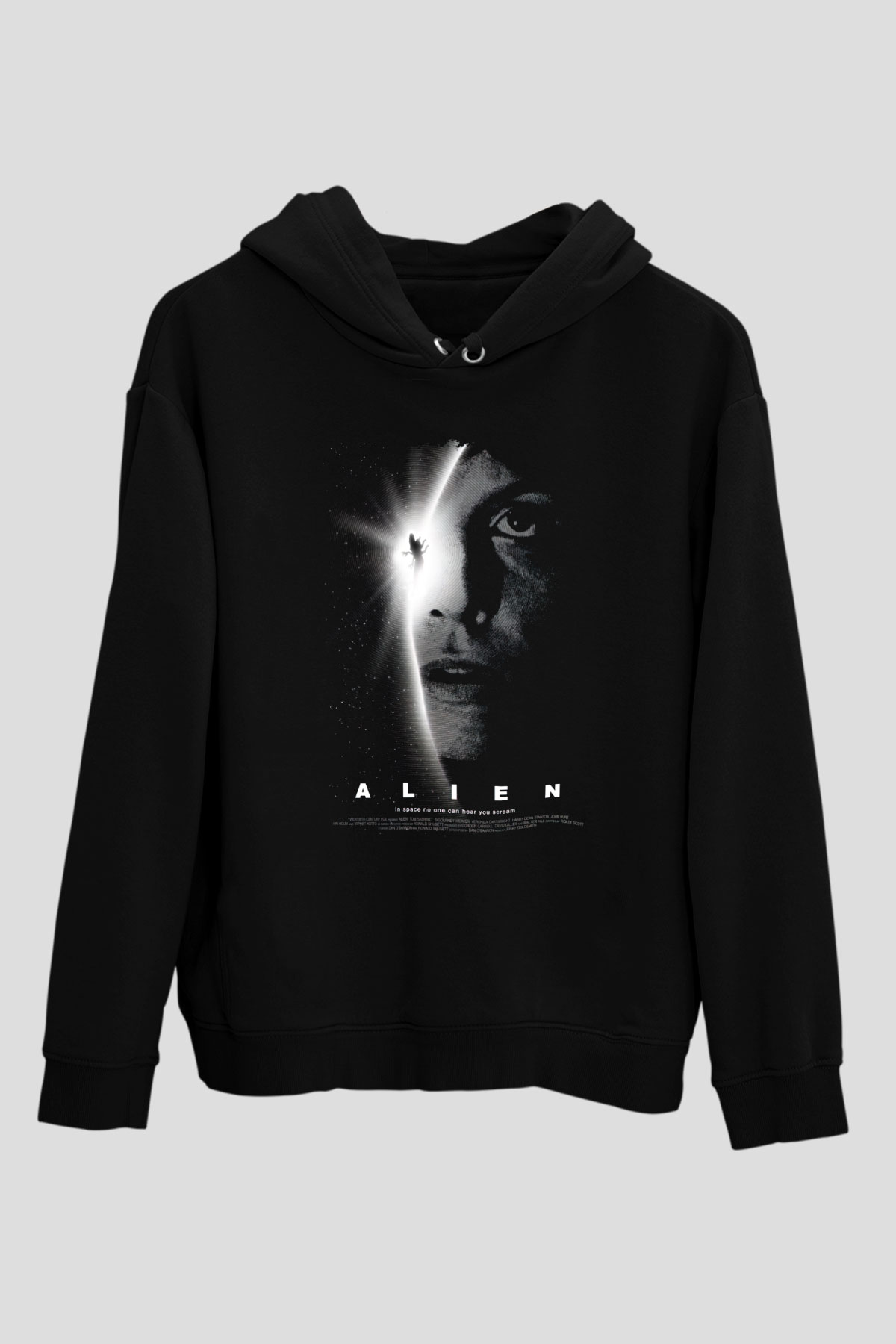 Alien Siyah Unisex Hoodie