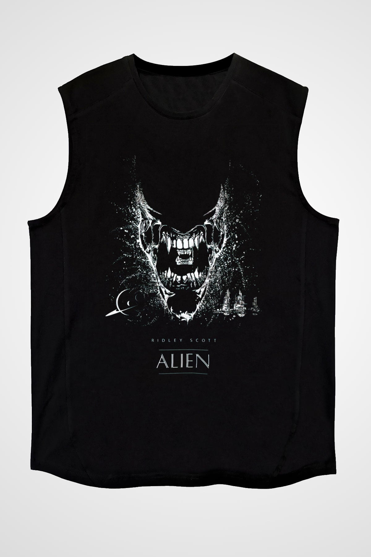 Alien Siyah Unisex Kolsuz Tişört