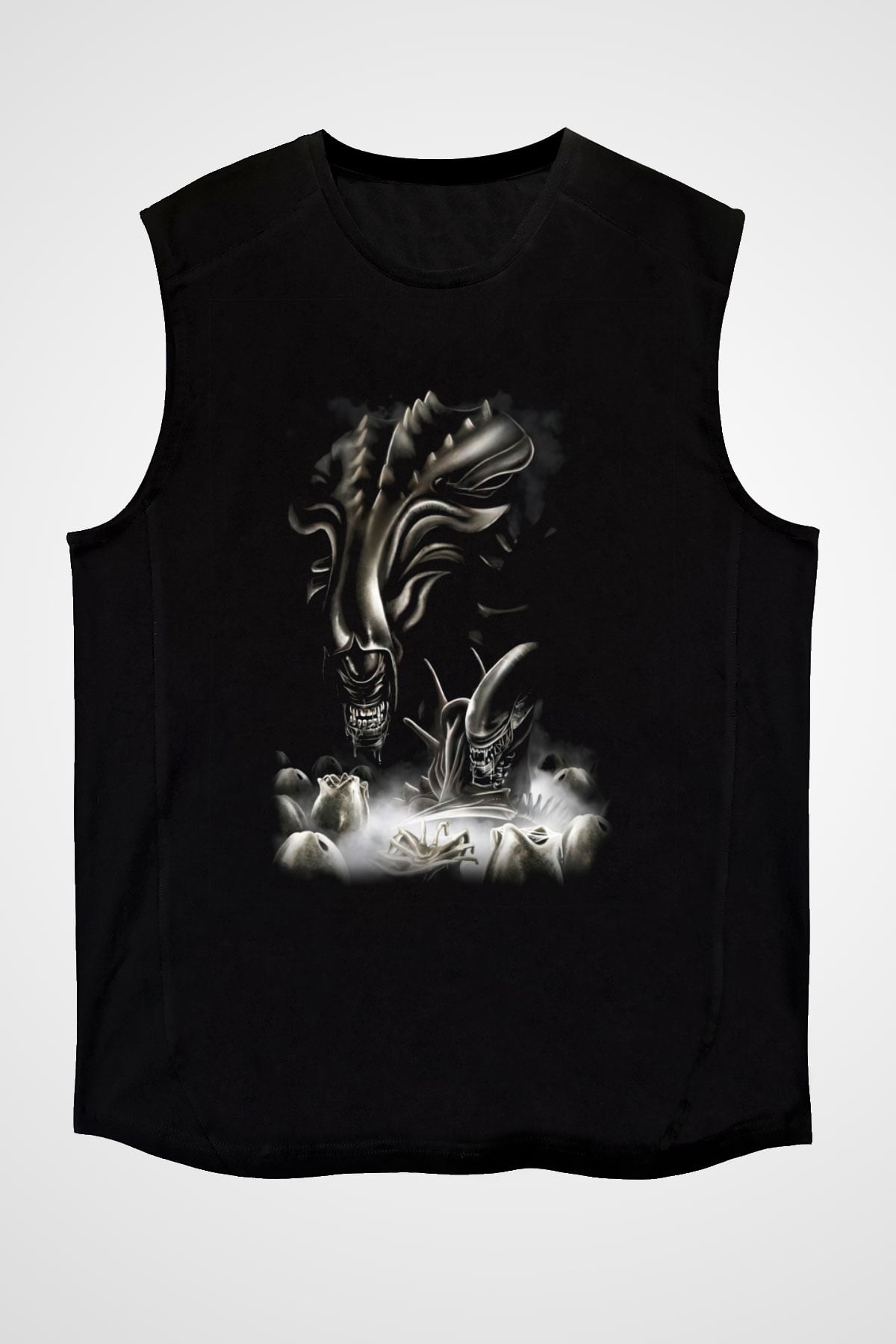 Alien Siyah Unisex Kolsuz Tişört