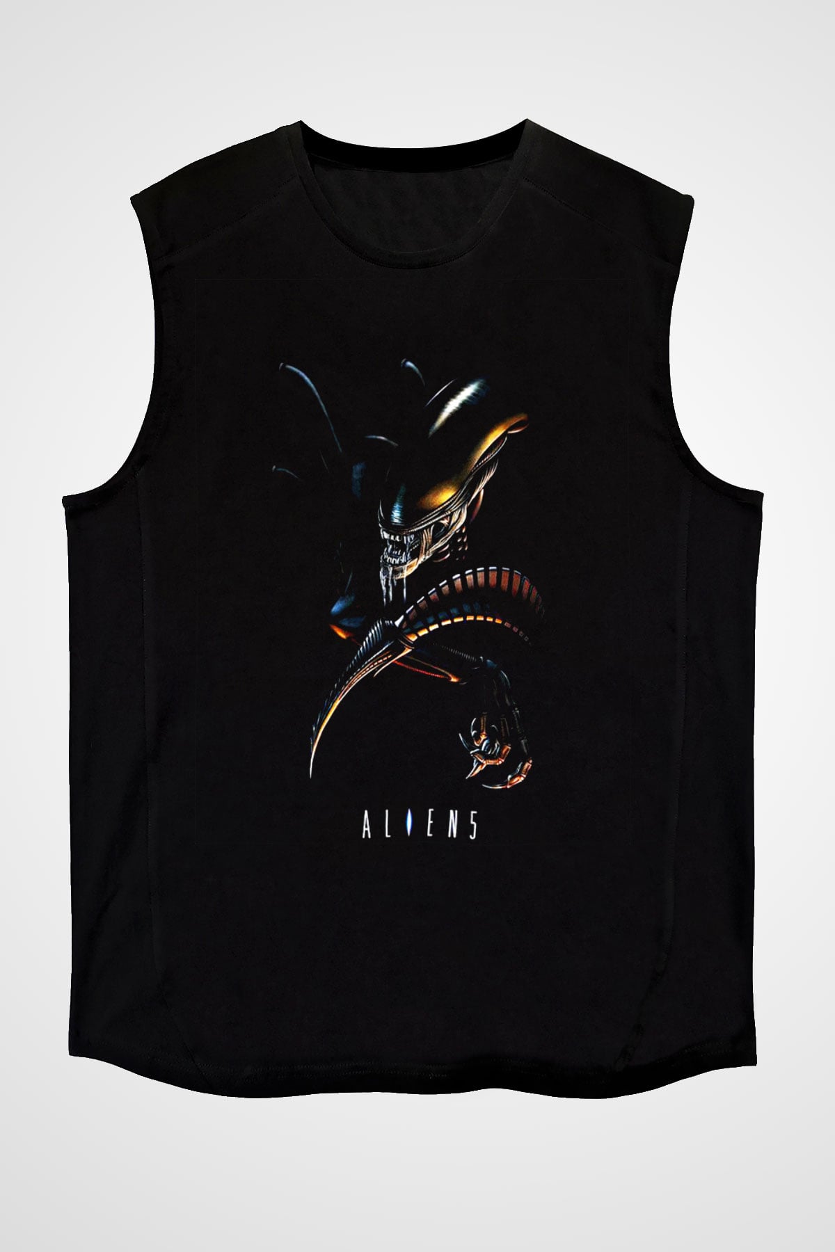 Alien Siyah Unisex Kolsuz Tişört