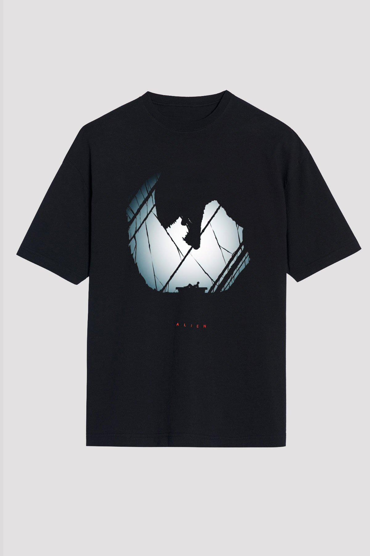 Alien Siyah Unisex Oversize Tişört T-Shirt