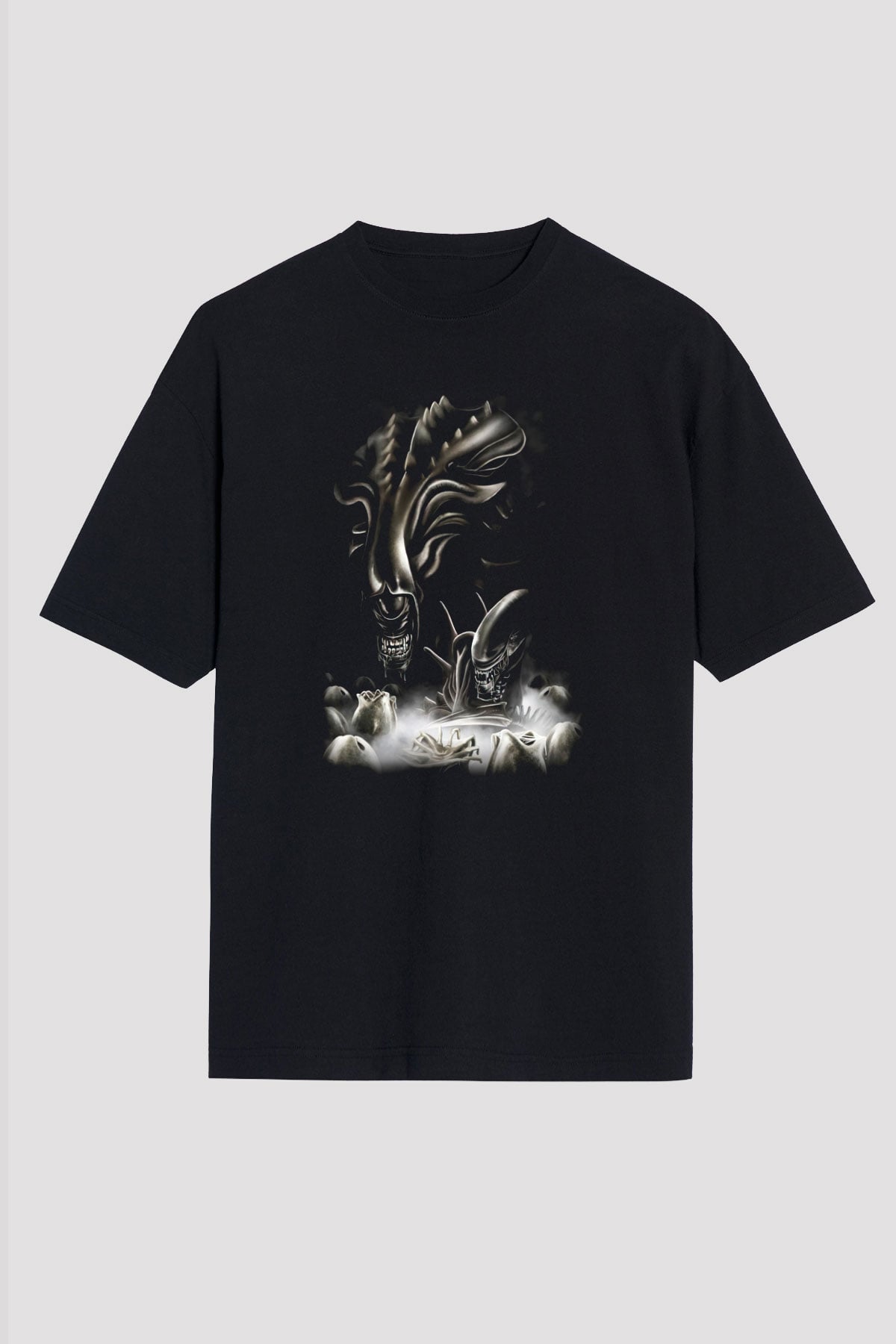 Alien Siyah Unisex Oversize Tişört T-Shirt