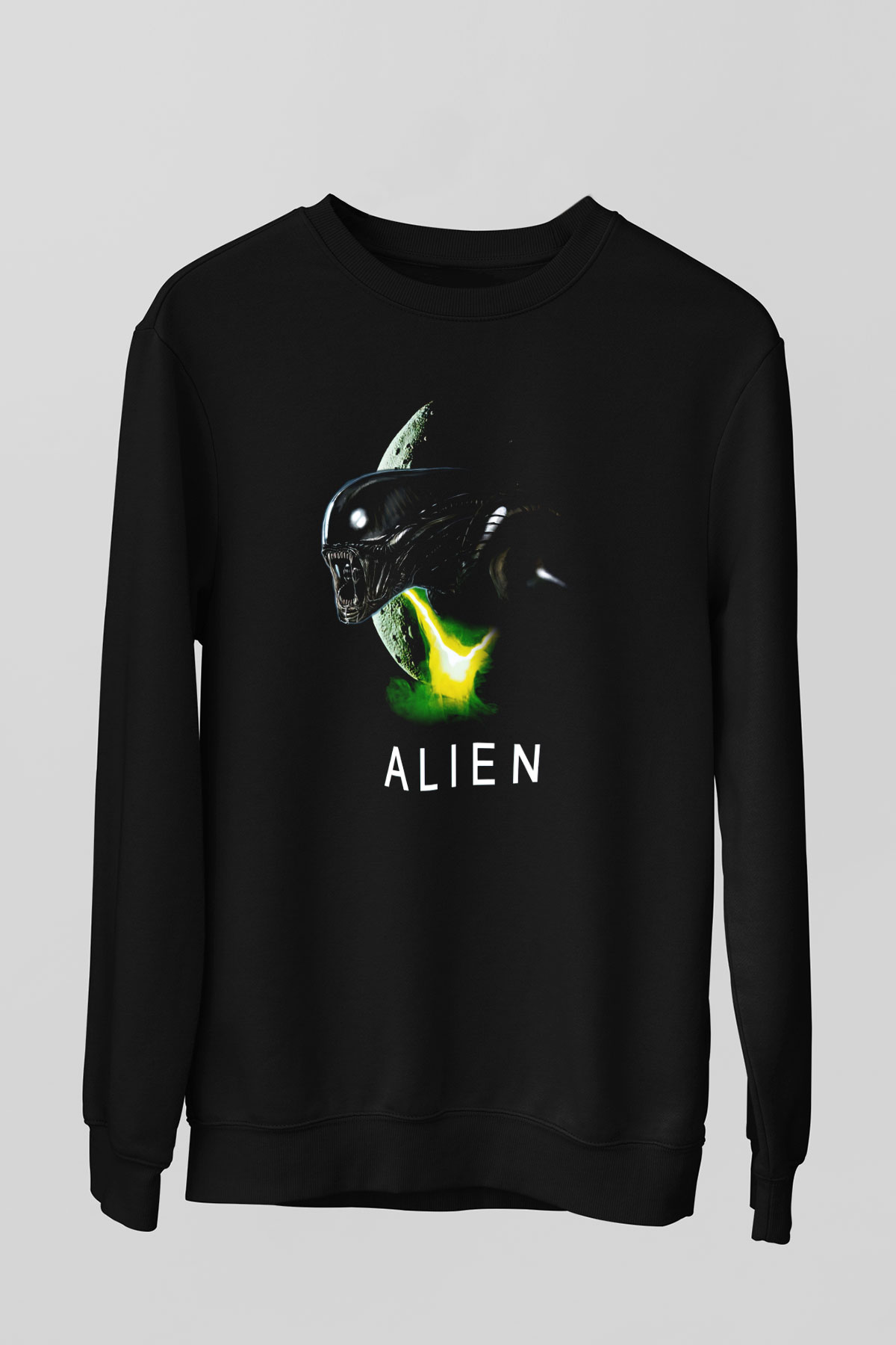 Alien Siyah Unisex Sweatshirt