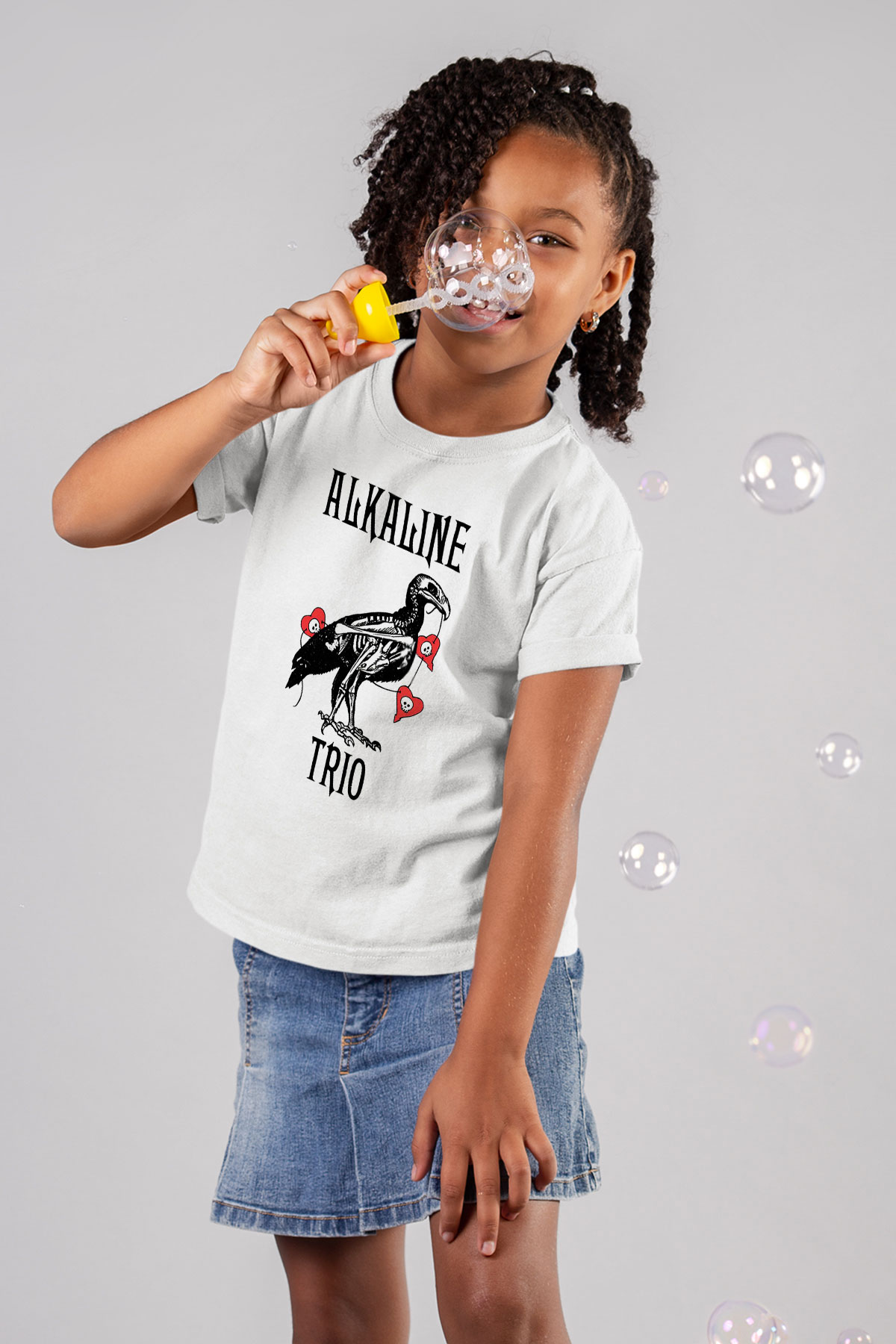 Alkaline Trio Baskılı Beyaz Unisex Çocuk Tişört