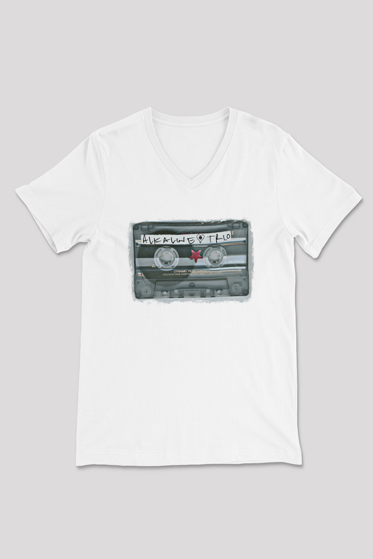 Alkaline Trio Baskılı Unisex Beyaz V Yaka Tişört