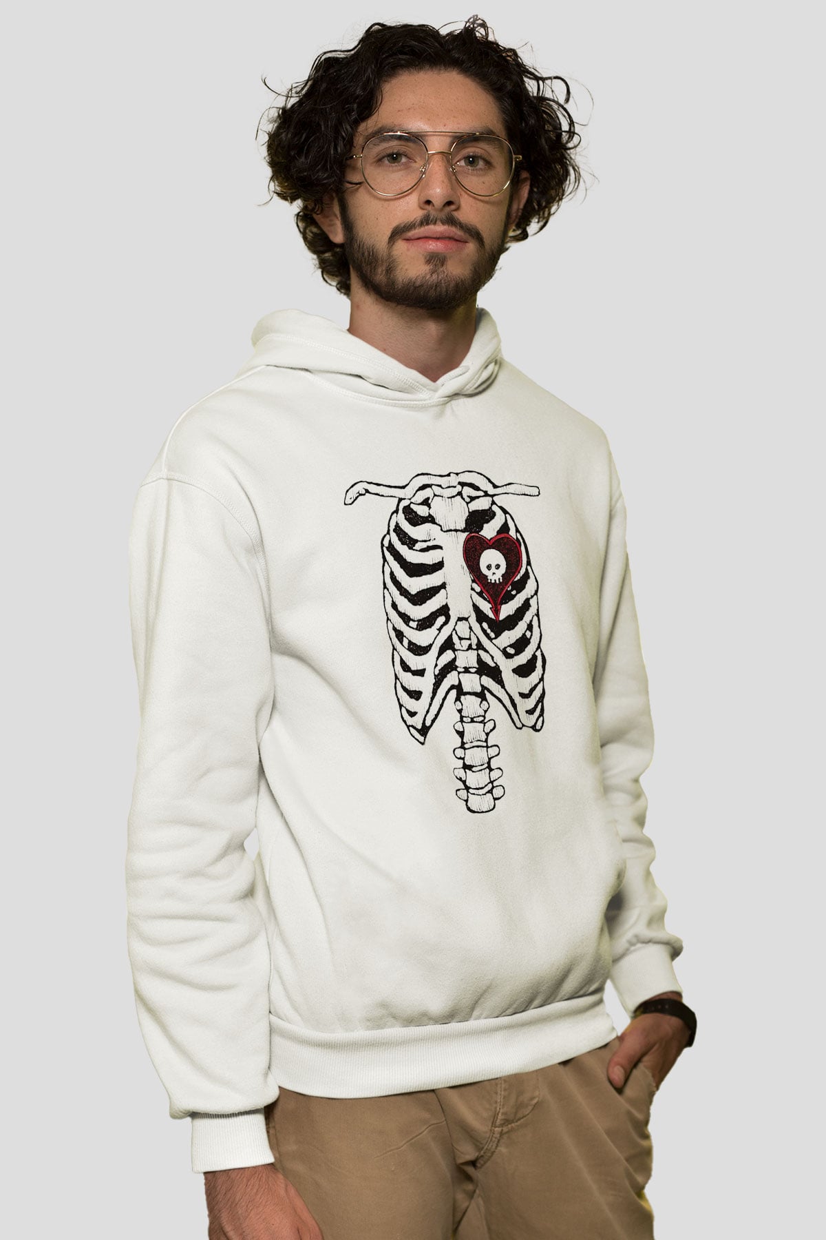 Alkaline Trio Beyaz Unisex Kapşonlu Sweatshirt