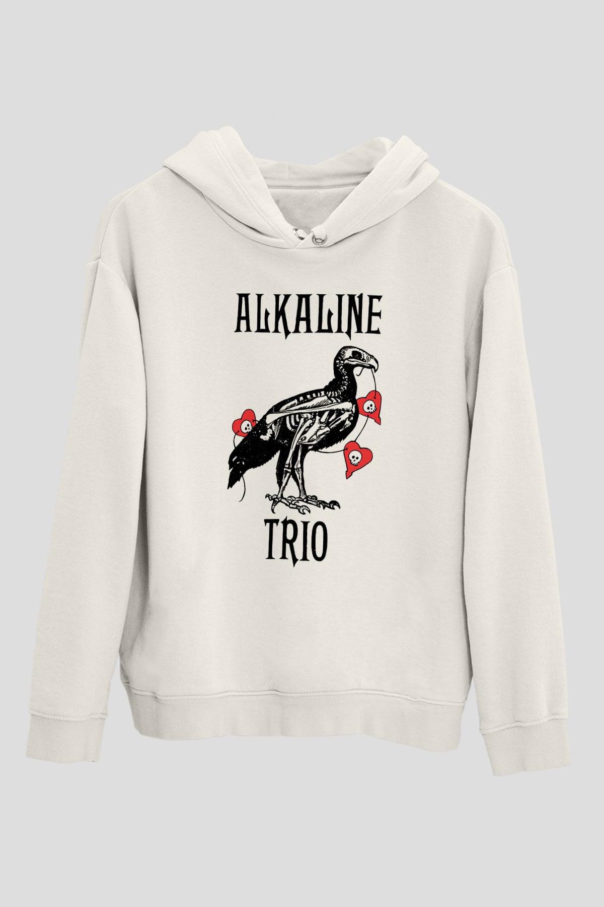 Alkaline Trio Beyaz Unisex Kapşonlu Sweatshirt