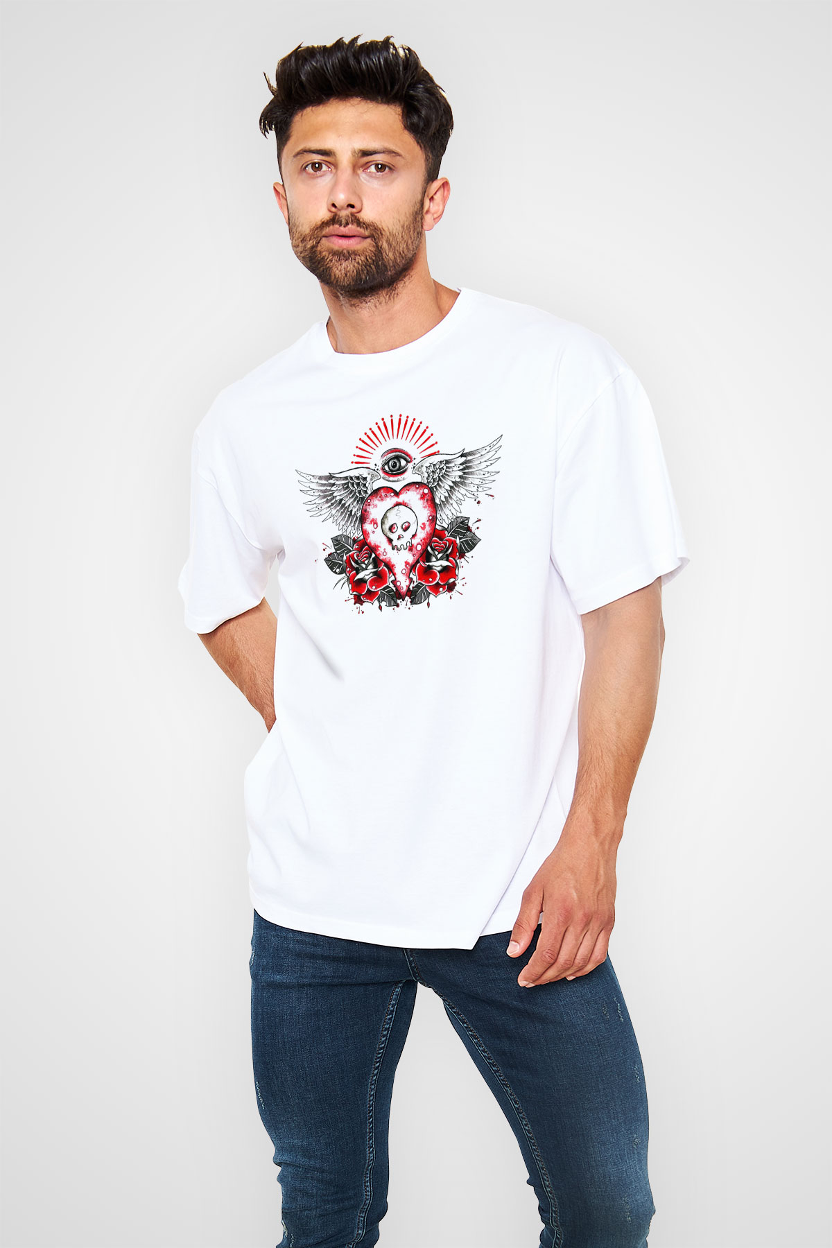 Alkaline Trio Beyaz Oversize Tişört Oversize T-shirt - TişörtFabrikası
