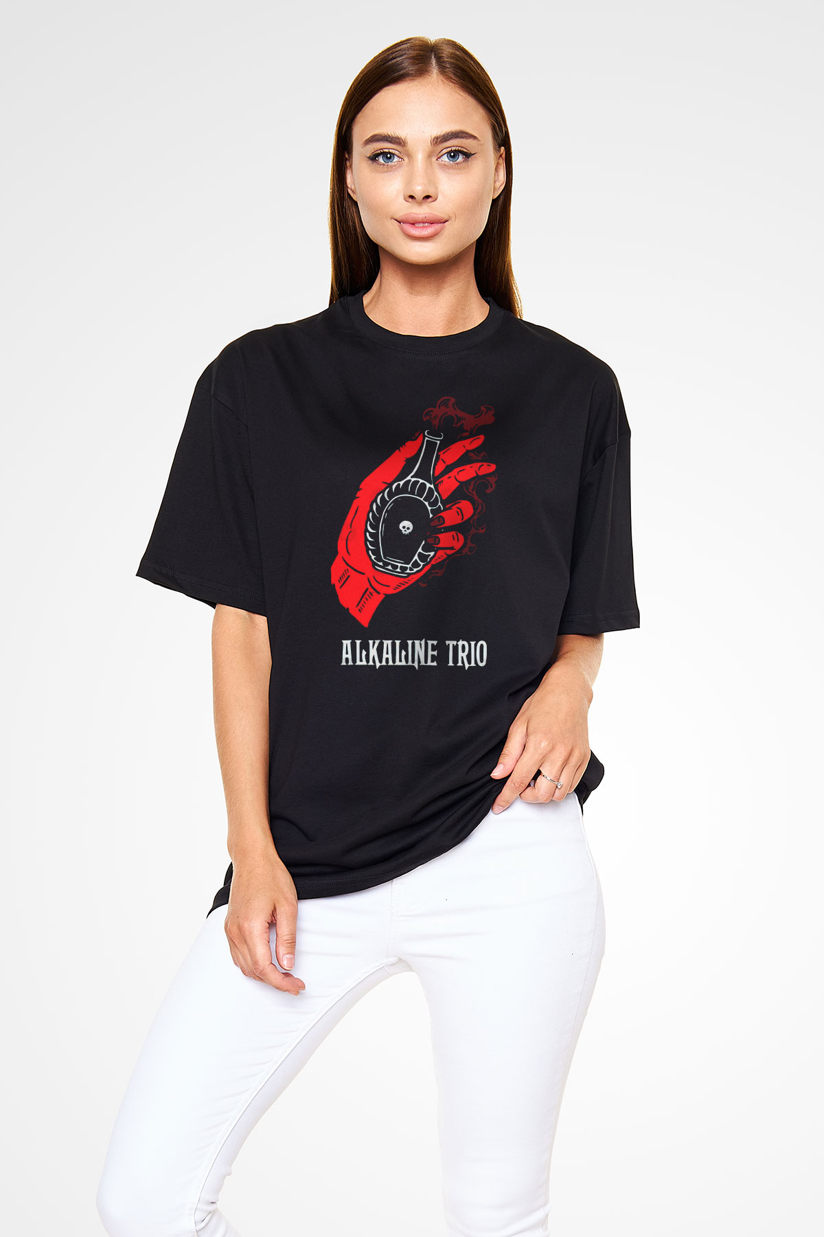 Alkaline Trio Siyah Oversize Tişört Oversize T-shirt - TişörtFabrikası