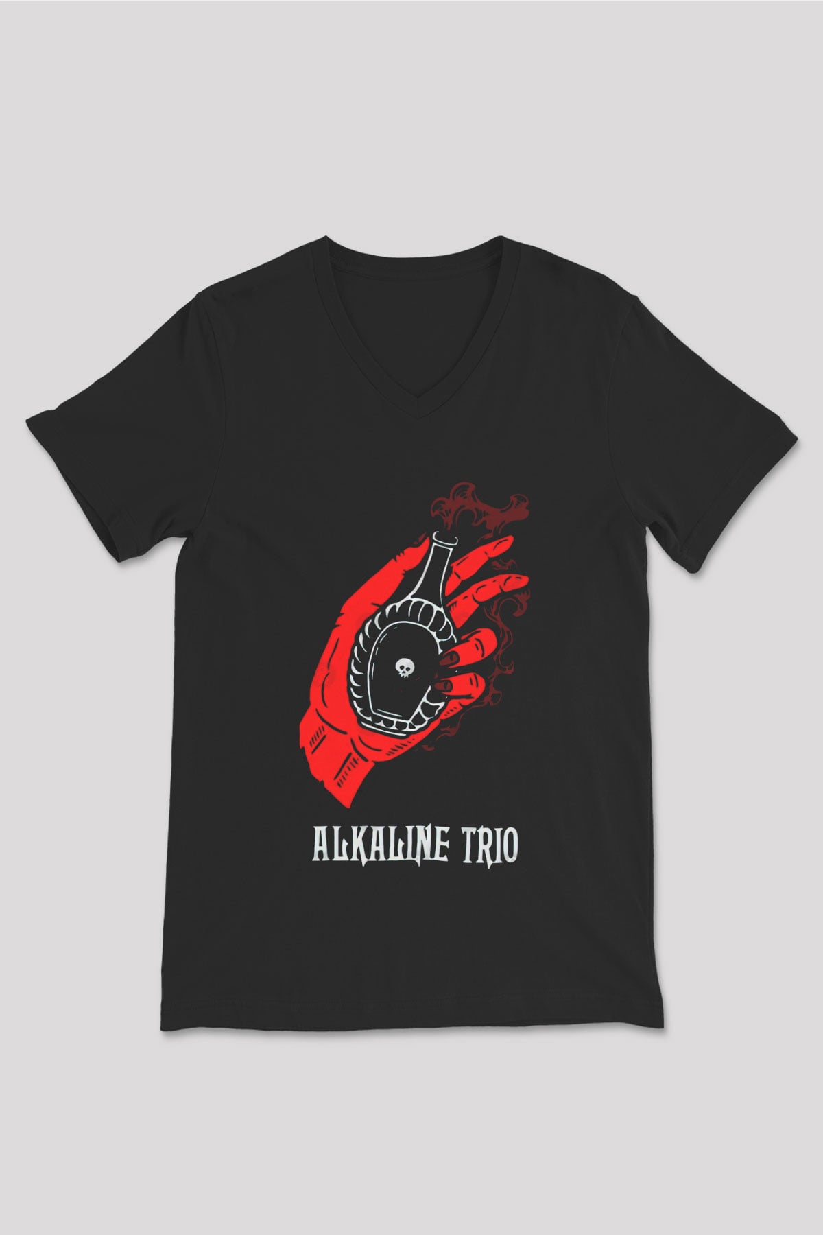 Alkaline Trio Siyah Unisex V Yaka Tişört